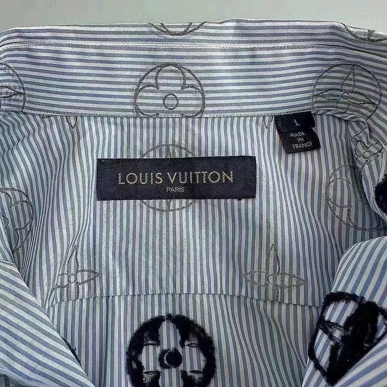 Louis Vuitton Louis Vuitton Old Flower Stripe Shirt 2503-Nextarrow Size US L / EU 52-54 / 3 - 3 Thumbnail
