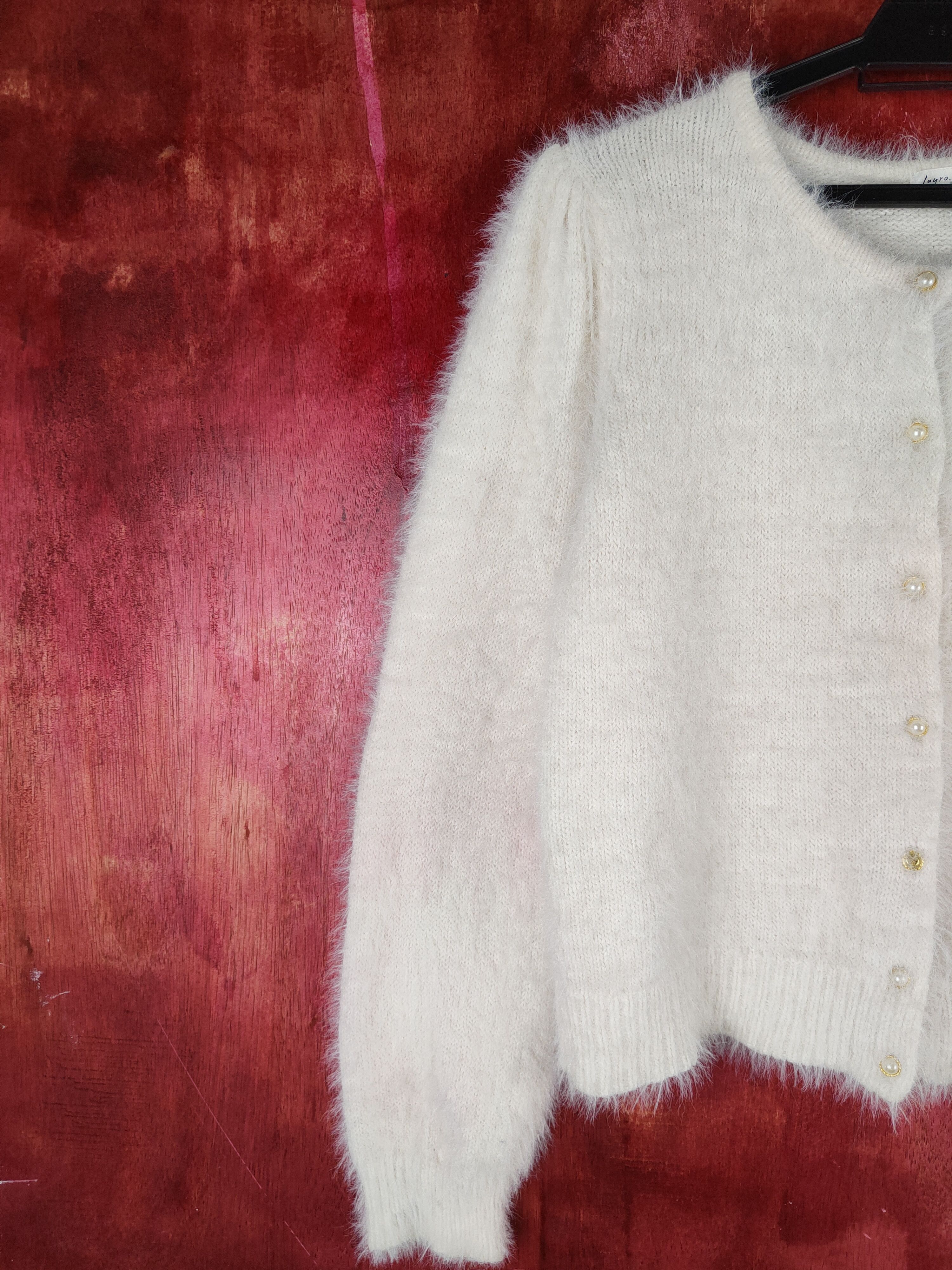 Homespun Knitwear Jayro Motomachi Ivory Shag Shaggy Fur Mohair Knitwear #S2072 Size M / US 6-8 / IT 42-44 - 4 Thumbnail