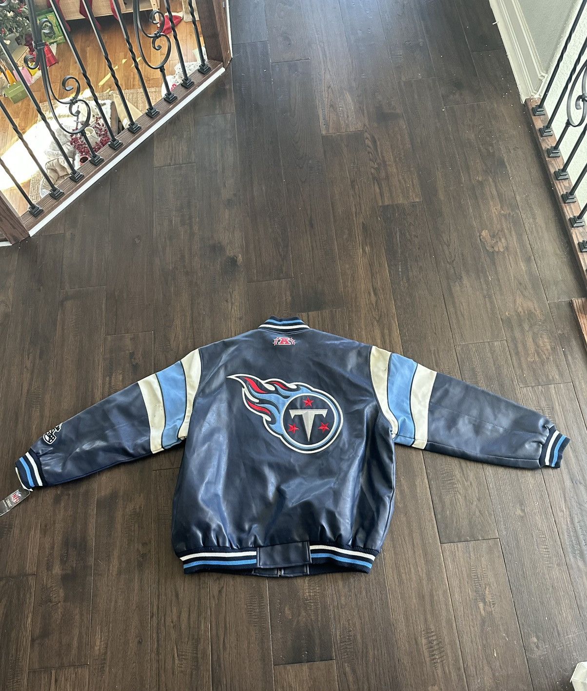 NFL 2008 vintage Tennessee titans leather bomber jacket Size US XXL / EU 58 / 5 - 2 Thumbnail
