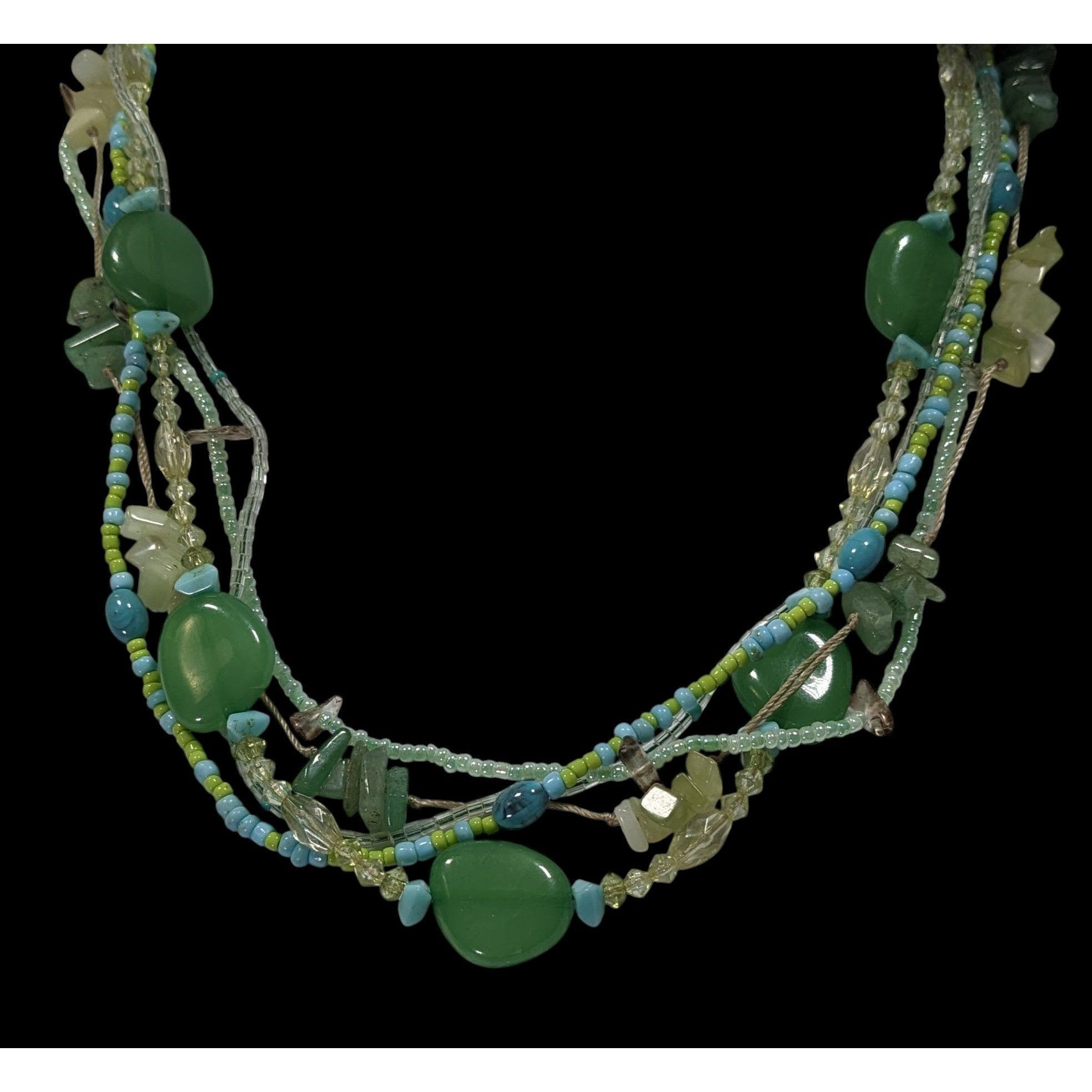Other Mermaidcore Multi-Strand Green Beaded Necklace With Gemstone Size ONE SIZE - 2 Thumbnail
