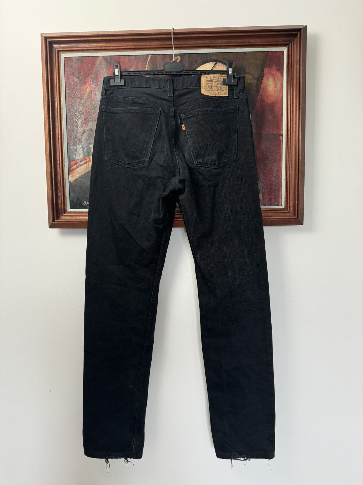 LONG SIZE Vintage 90s Levis Orange Tab 615 Denim Black