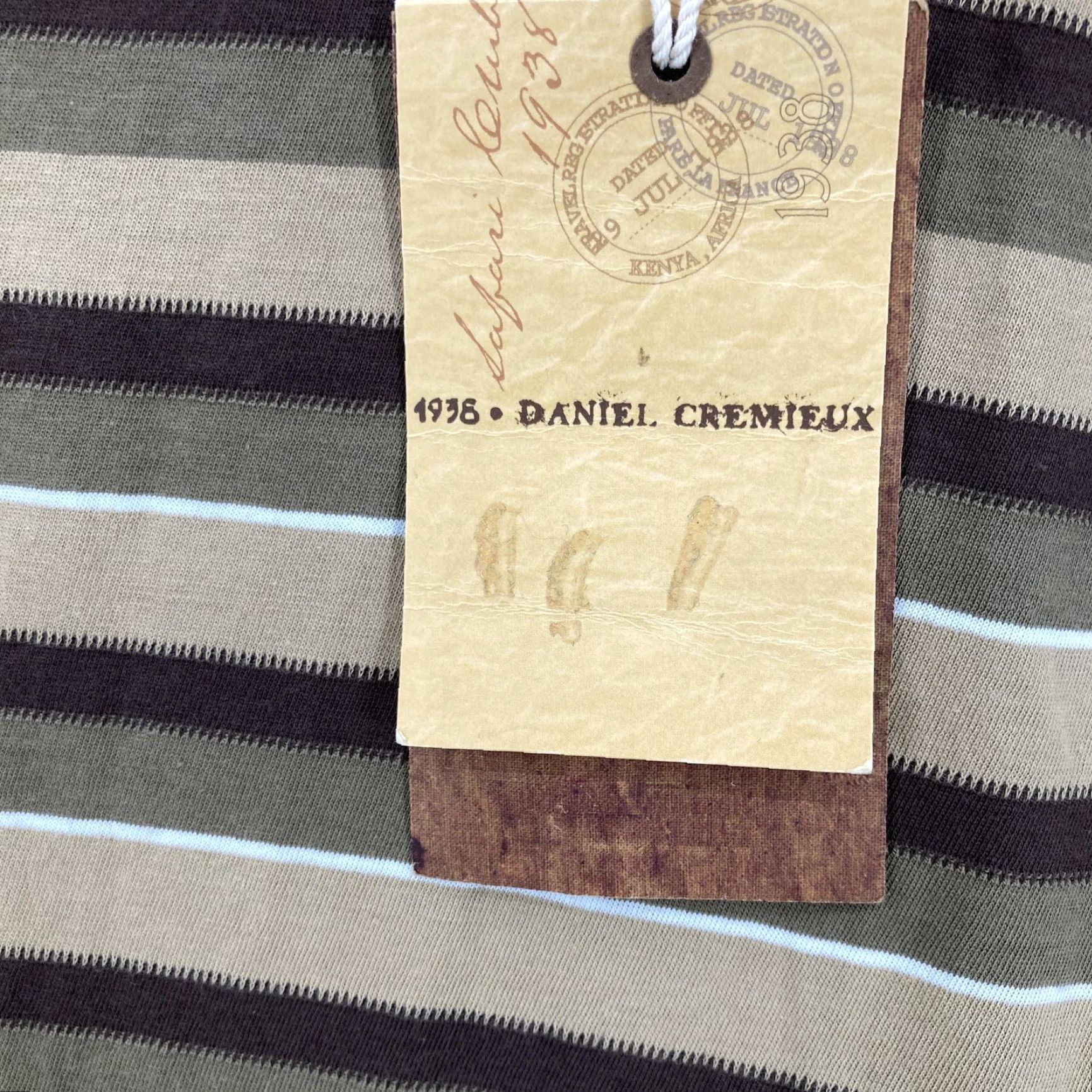 Cremieux Daniel Cremieux Polo Shirt Mens M Khaki Brown Stripe Tailored Fit Cotton Size US M / EU 48-50 / 2 - 6 Thumbnail