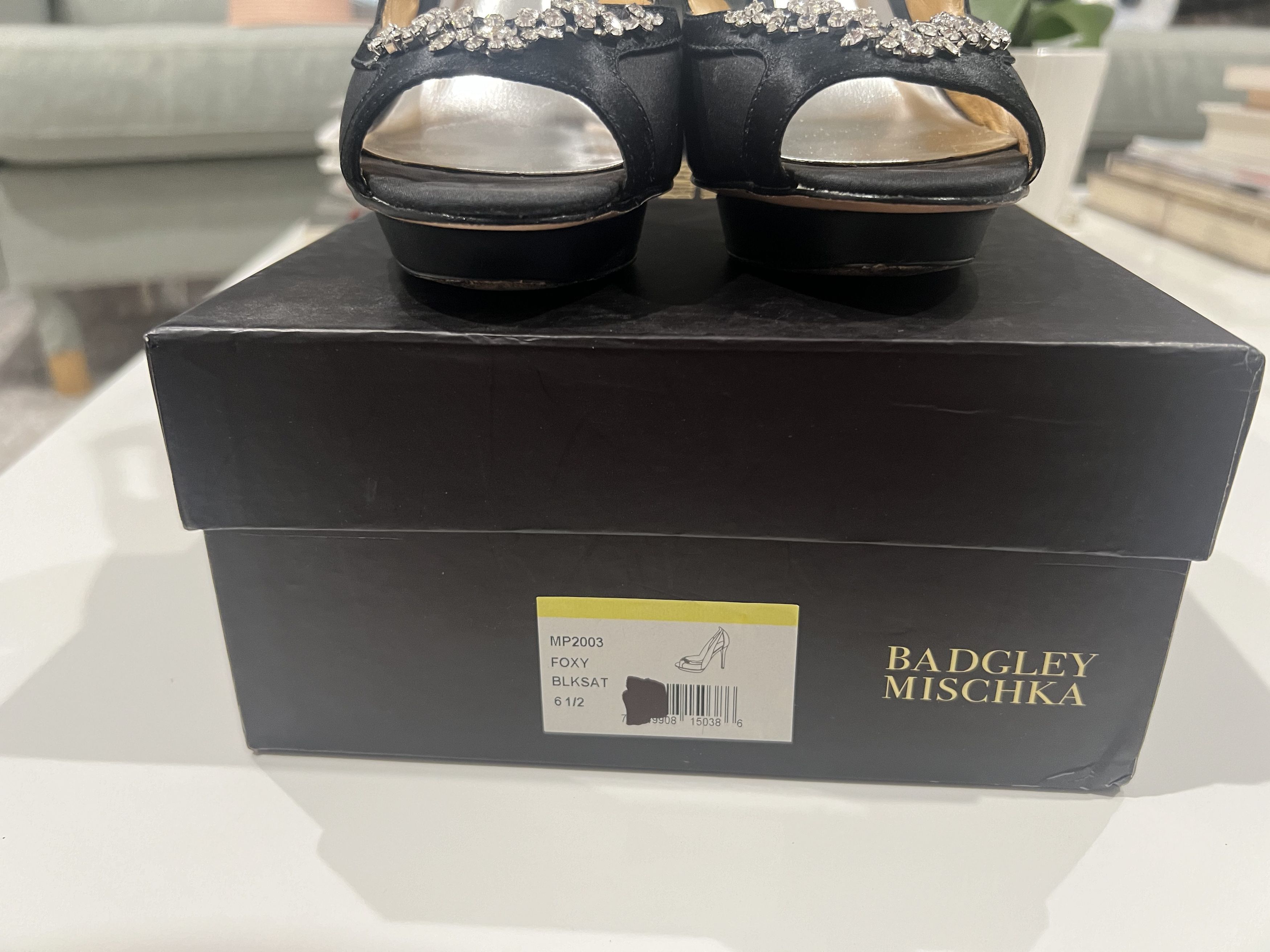 Badgley Mischka Vintage Badgley Mischka Foxy Pump - Black Satin Size US 6.5 / IT 36.5 - 8 Thumbnail