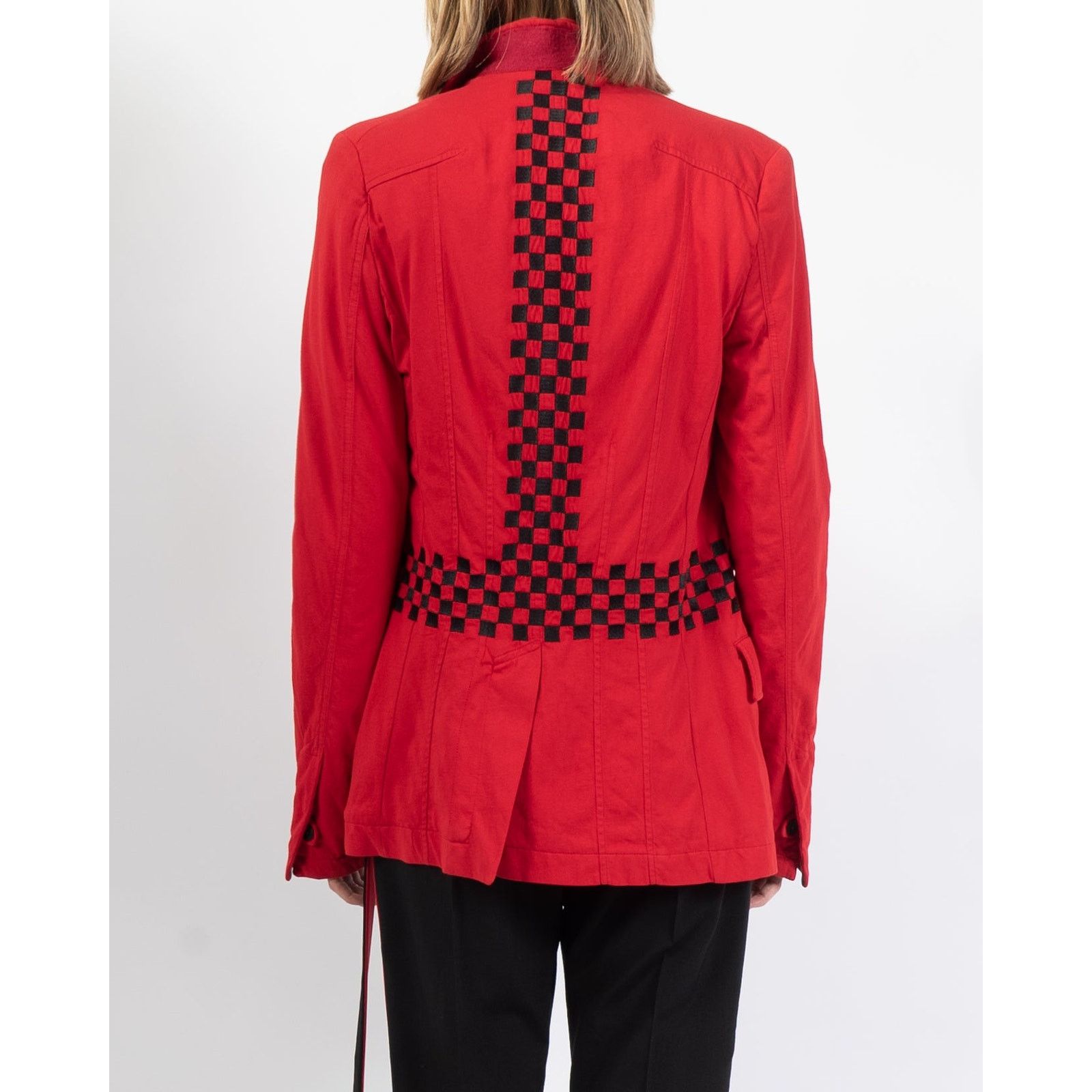 Haider Ackermann FW19 Embroidered Jacket in Red Cotton Jersey Size S / US 4 / IT 40 - 5 Thumbnail