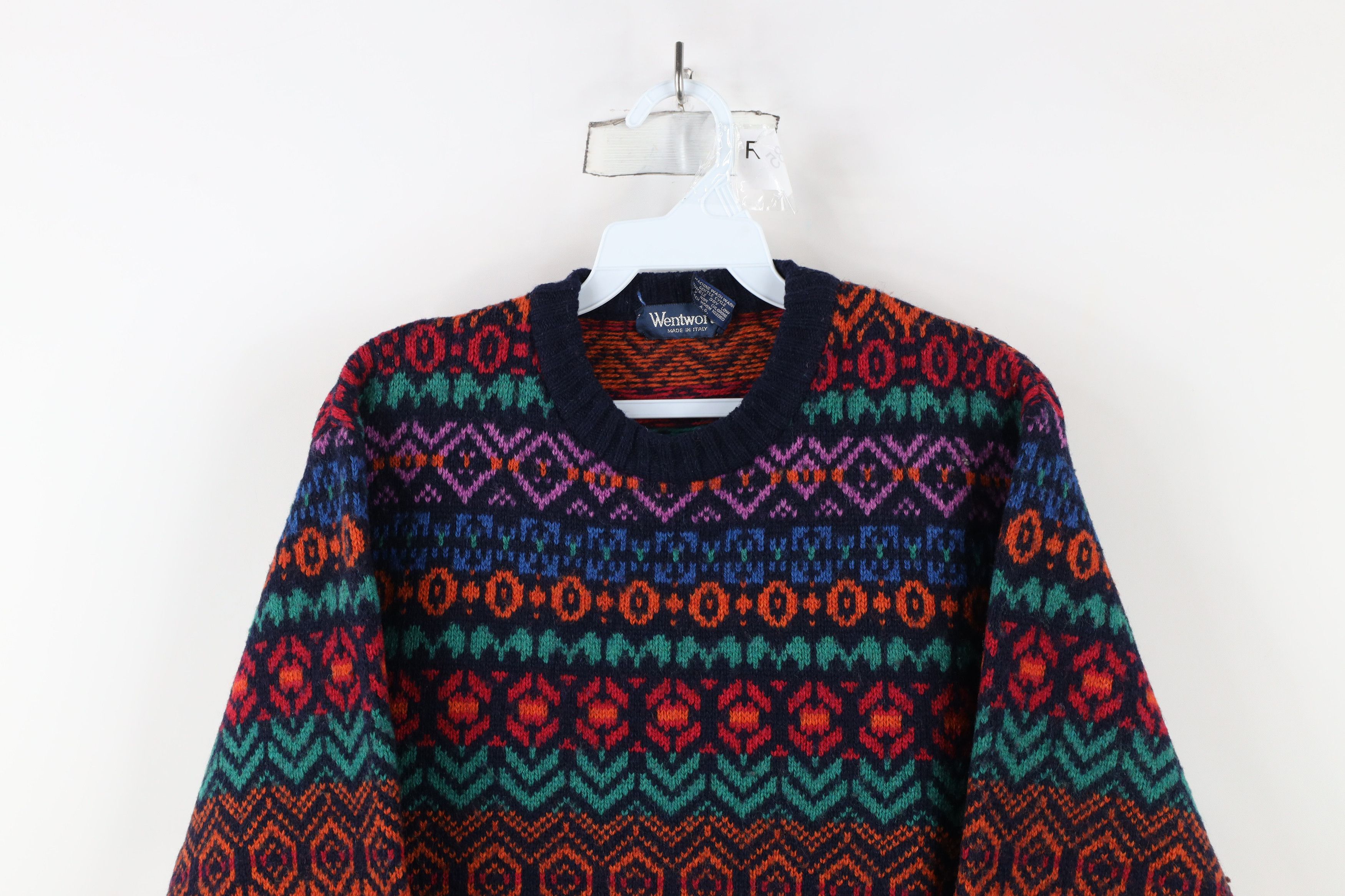 Vintage Vintage 90s Streetwear Fair Isle Wool Blend Knit Sweater Size US M / EU 48-50 / 2 - 2 Thumbnail