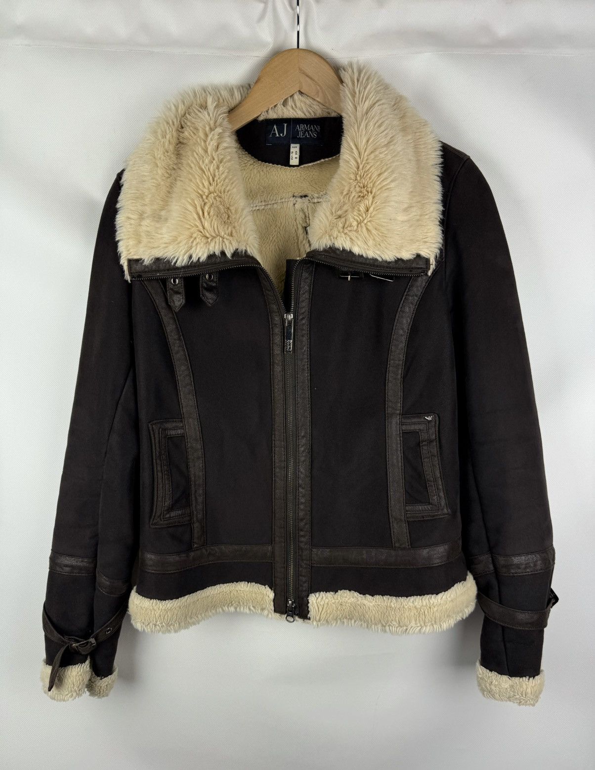 Armani Armani Jeans Ladies Faux Fur Aviator Y2K Bomber Jacket Size M / US 6-8 / IT 42-44 - 22 Thumbnail