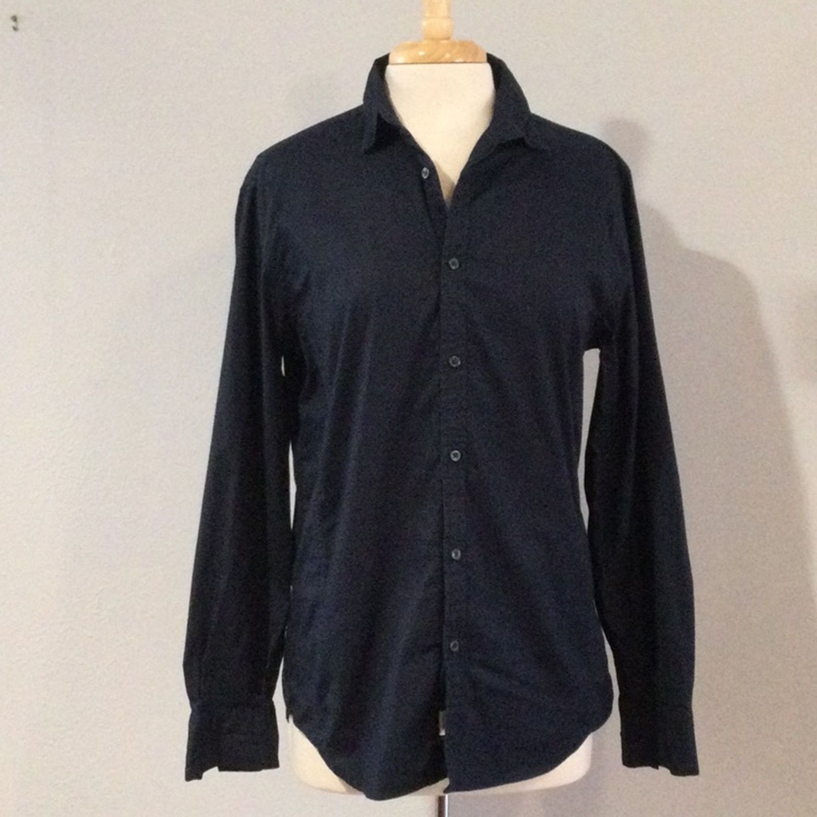 Alexander Julian Alexander Julian Stretch Navy Button Up Collar Shirt Size M Size M / US 6-8 / IT 42-44 - 4 Thumbnail