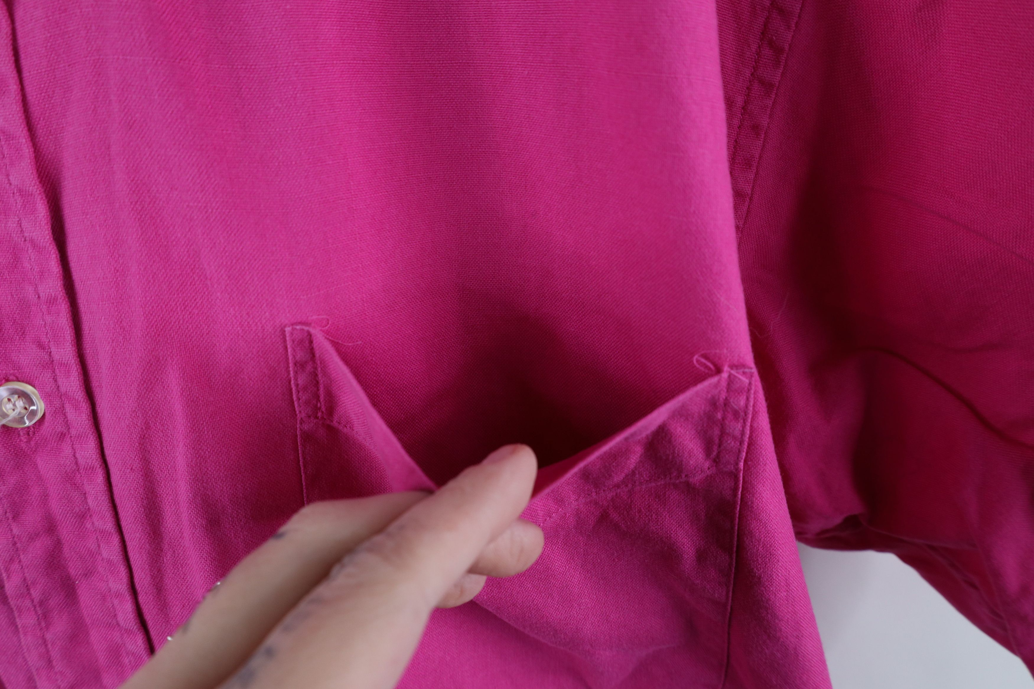 J.Crew × Vintage Vintage 90s J Crew Short Sleeve Button Down Shirt Pink Size US M / EU 48-50 / 2 - 5 Thumbnail