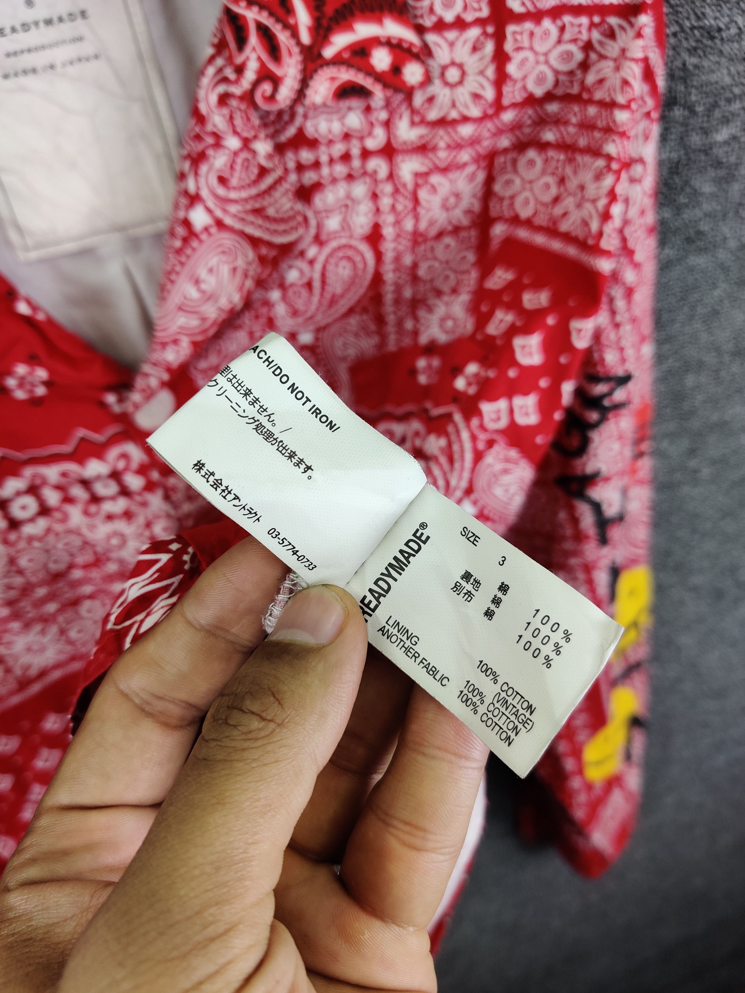 Nice❗Vintage READYMADE Bandana Red Shirts Button Ups