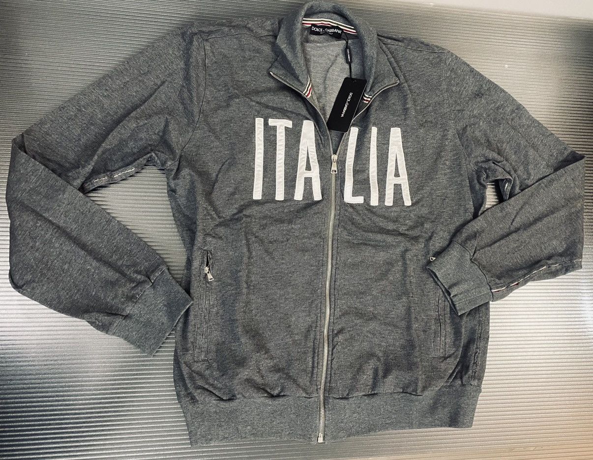 Dolce & Gabbana Dolce & Gabbana 🇮🇹 grey Italia logo plate cardigan 58 NEW Size US XXL / EU 58 / 5 - 1 Thumbnail