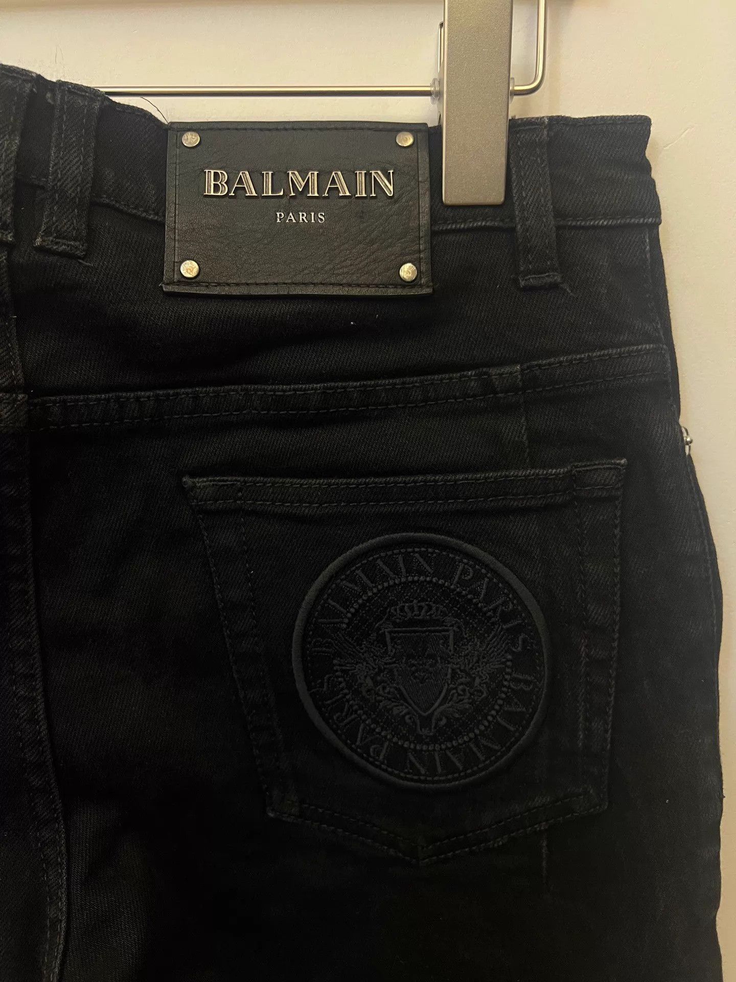 Balmain BALMAIN Black Sleeve Logo Jeans Size 29 (Like New) Size US 29 - 2 Thumbnail