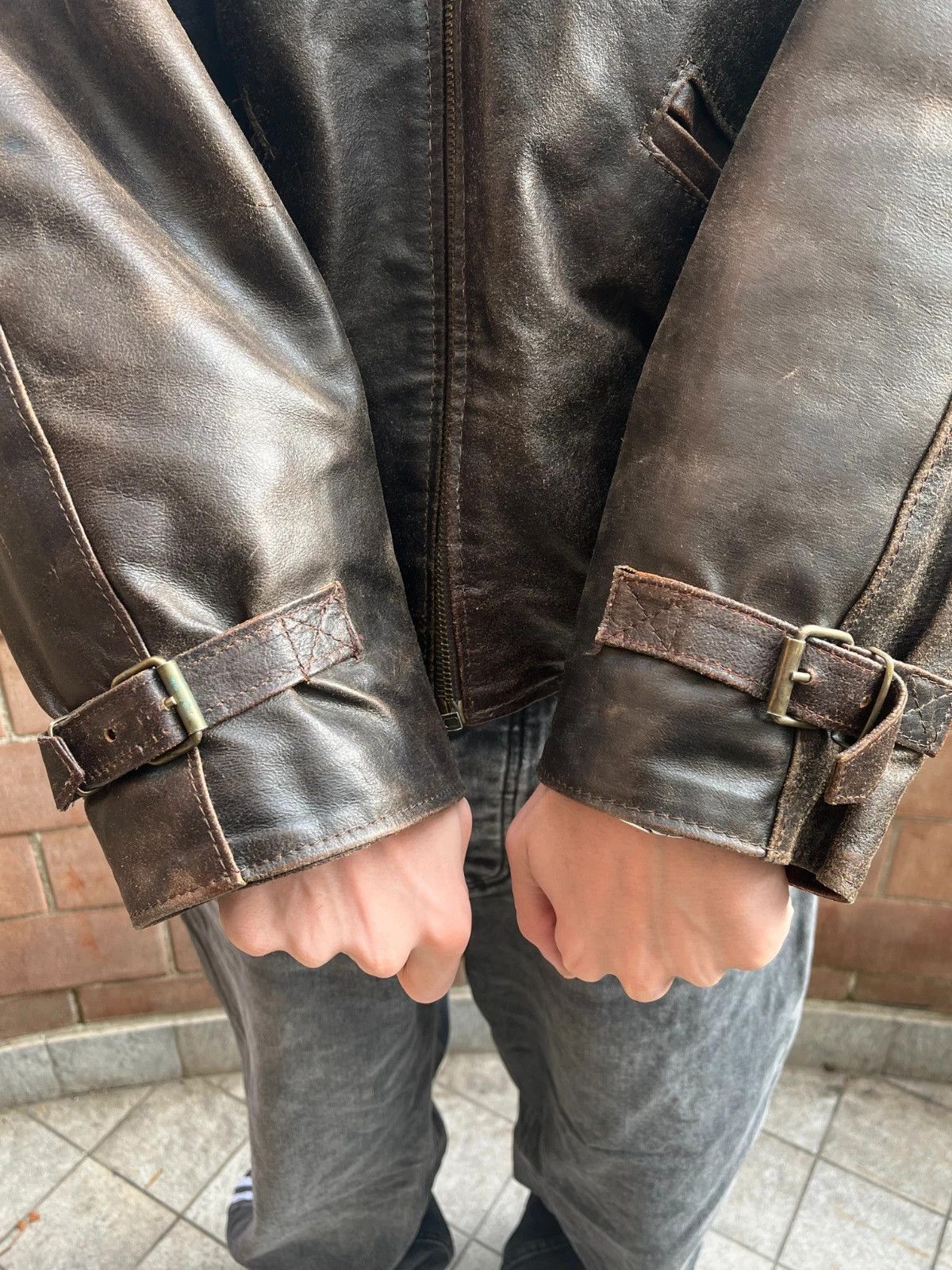 Other Super Rare Real leather double Buckle Jacket Size US L / EU 52-54 / 3 - 3 Thumbnail