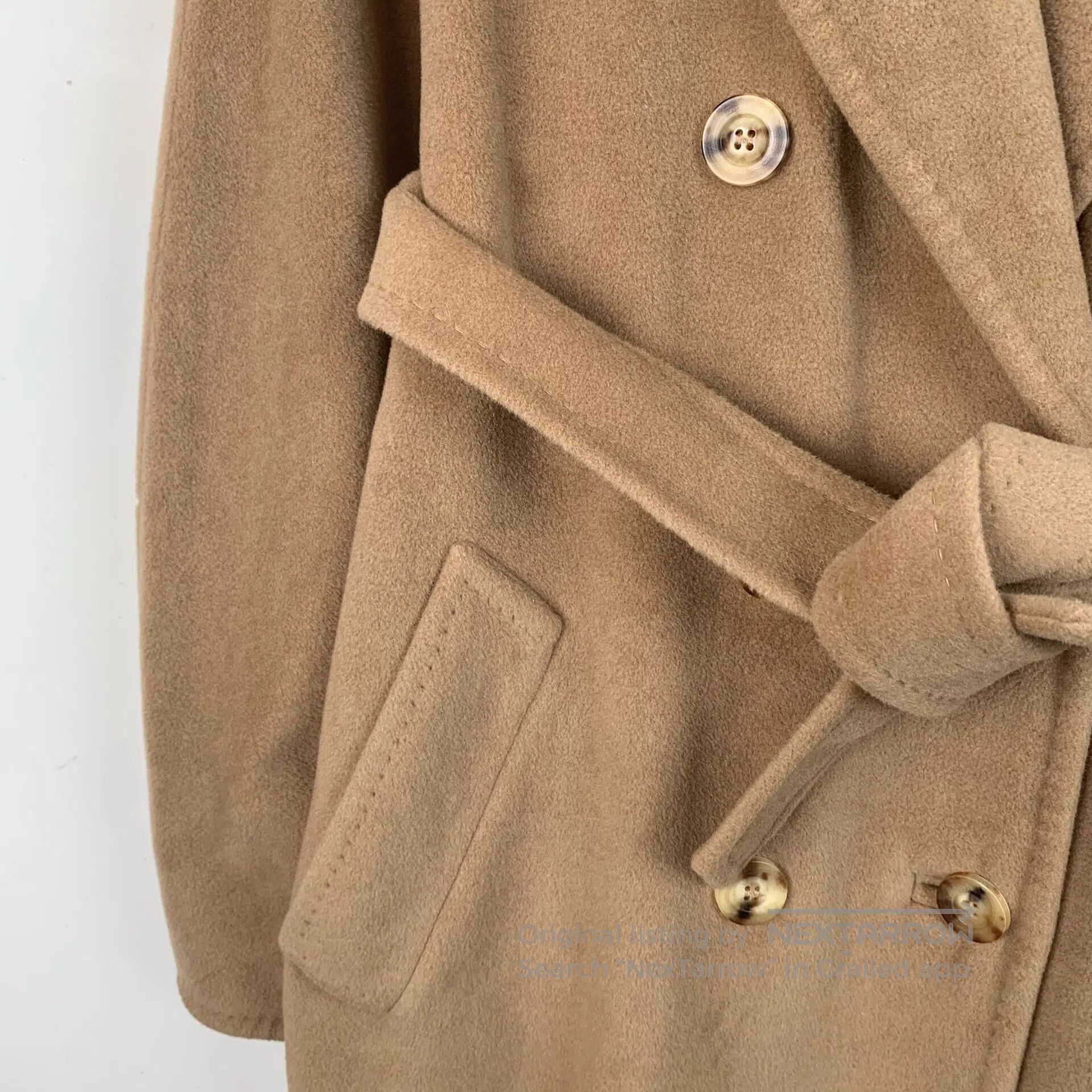 Max Mara Max Mara Brown Wool Collar Double-breasted Coat| Size XS / US 0-2 / IT 36-38 - 4 Thumbnail