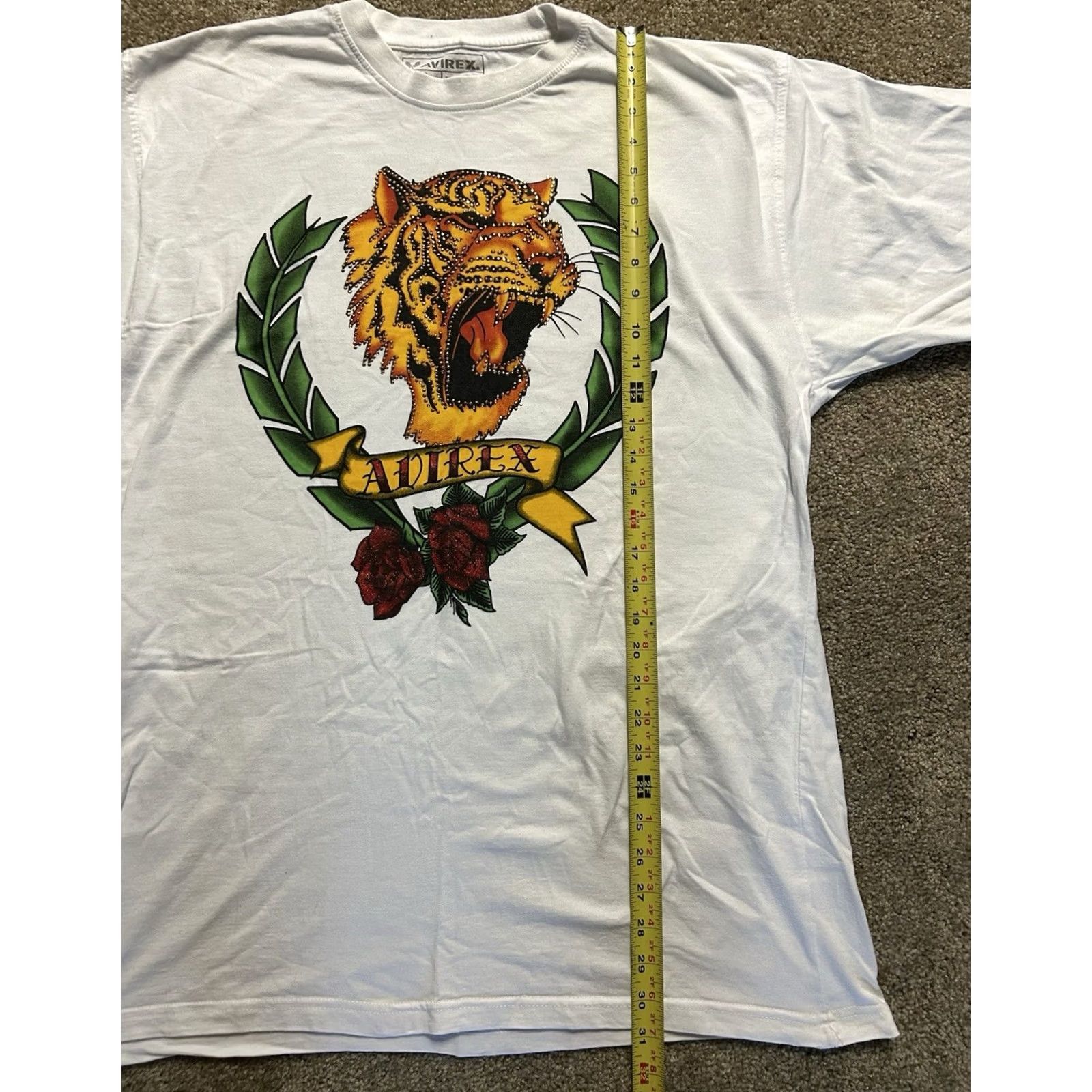 Avirex VINTAGE Avirex Tiger Short Sleeve Mens XL T-Shirt White Size US XL / EU 56 / 4 - 5 Thumbnail