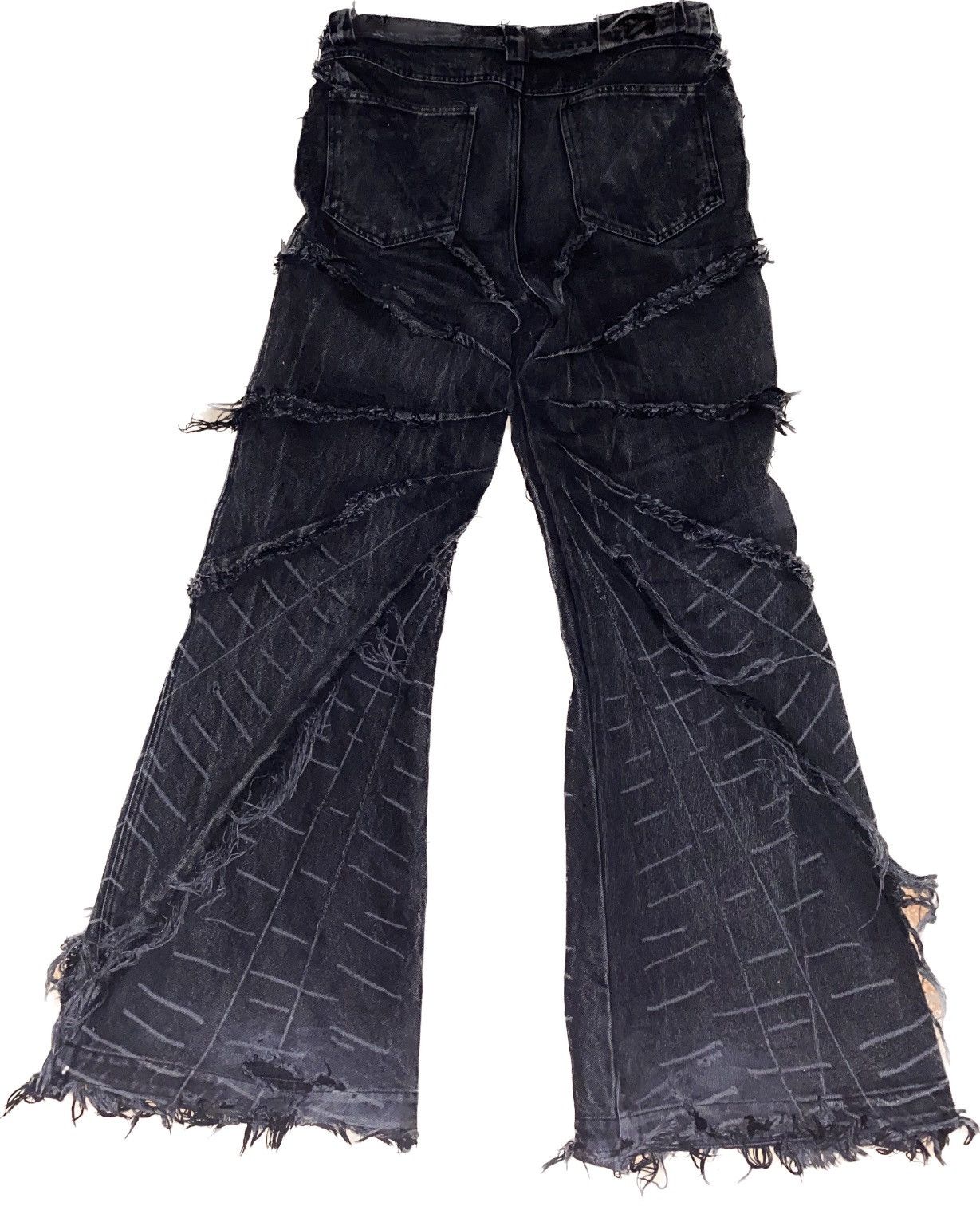 Men's Black Streetwear Spider Web Pants