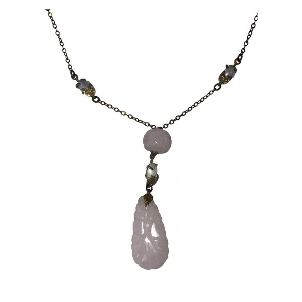 Designer Chinese Art Deco Carved Jadeite Bead & Pearls Necklace Size ONE SIZE - 2 Thumbnail
