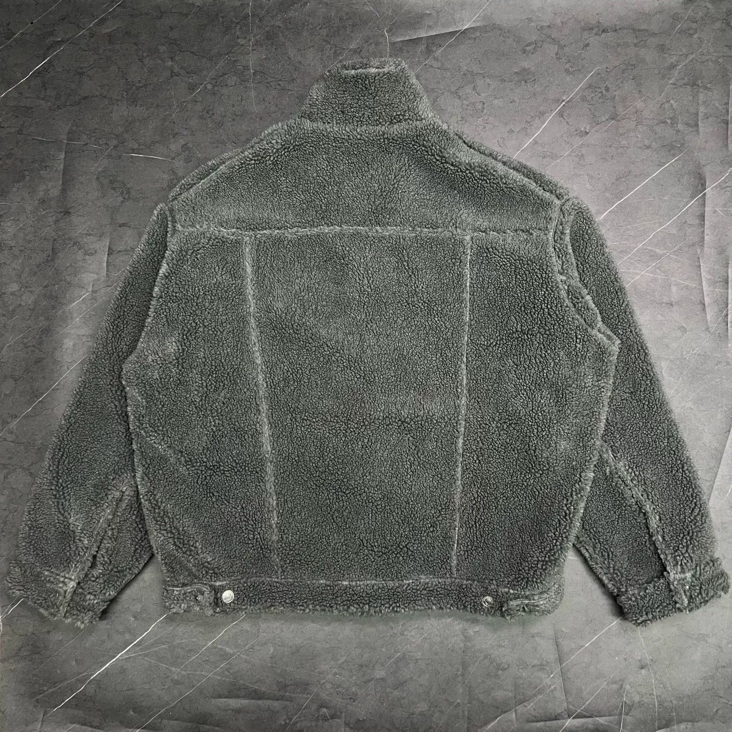 Balenciaga gray teddy shearling denim jacket Size US XS / EU 42 / 0 - 2 Thumbnail