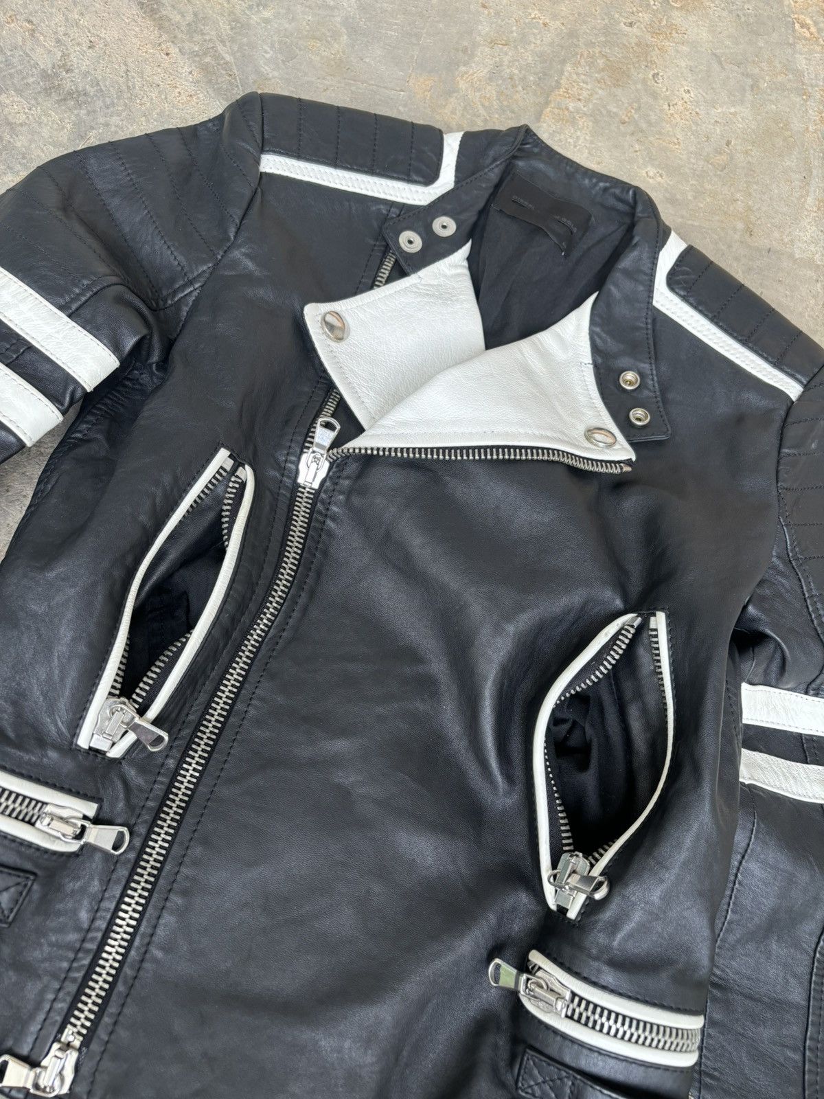 Diesel Black Gold Diesel Black Gold Multi Zipper Leather Jacket Size XS / US 0-2 / IT 36-38 - 7 Thumbnail