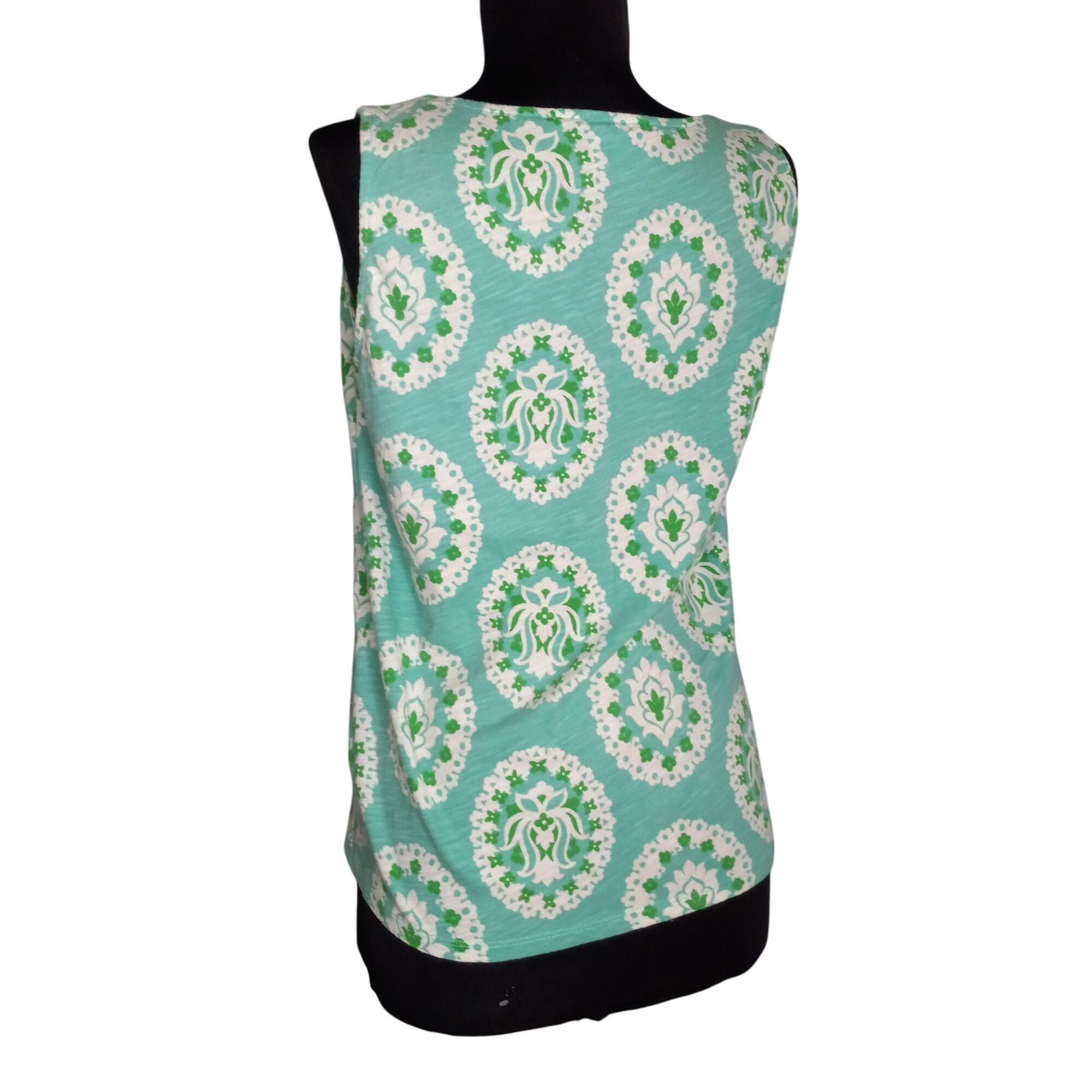 Boden Boden Size S UK10 US6 Tank Top Womens Green White Patterned Size M / US 6-8 / IT 42-44 - 4 Thumbnail