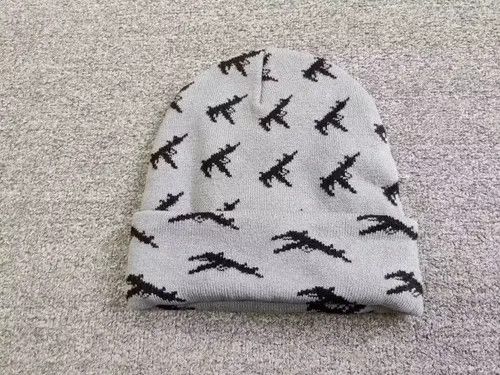 Hypebeast AK47 Allover Graphics Beanie Hat Grey Color Size ONE SIZE - 2 Thumbnail
