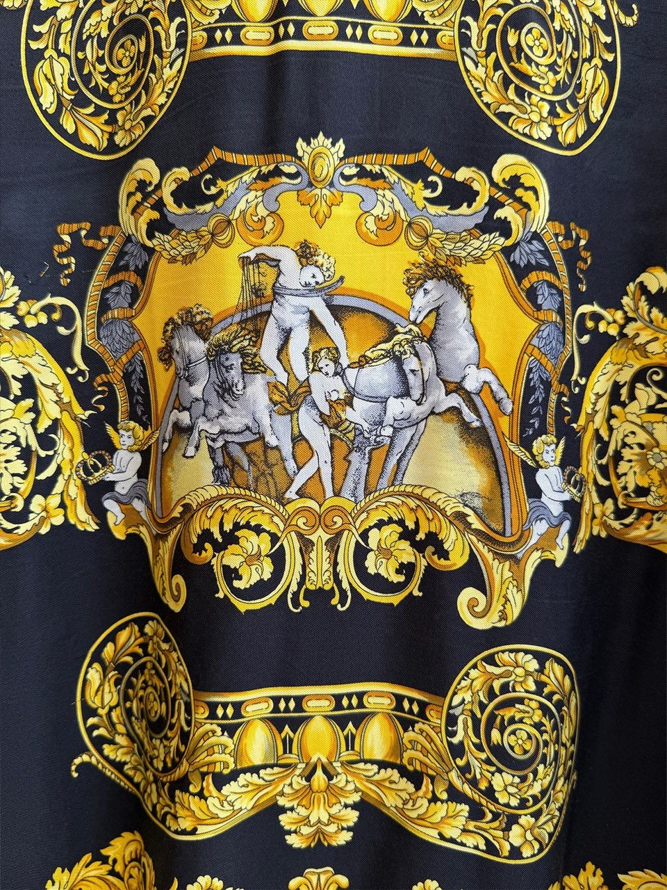 Versace V2 by Gianni Versace – Baroque Men Long Sleeve Silk Shirt Size 42L - 3 Thumbnail