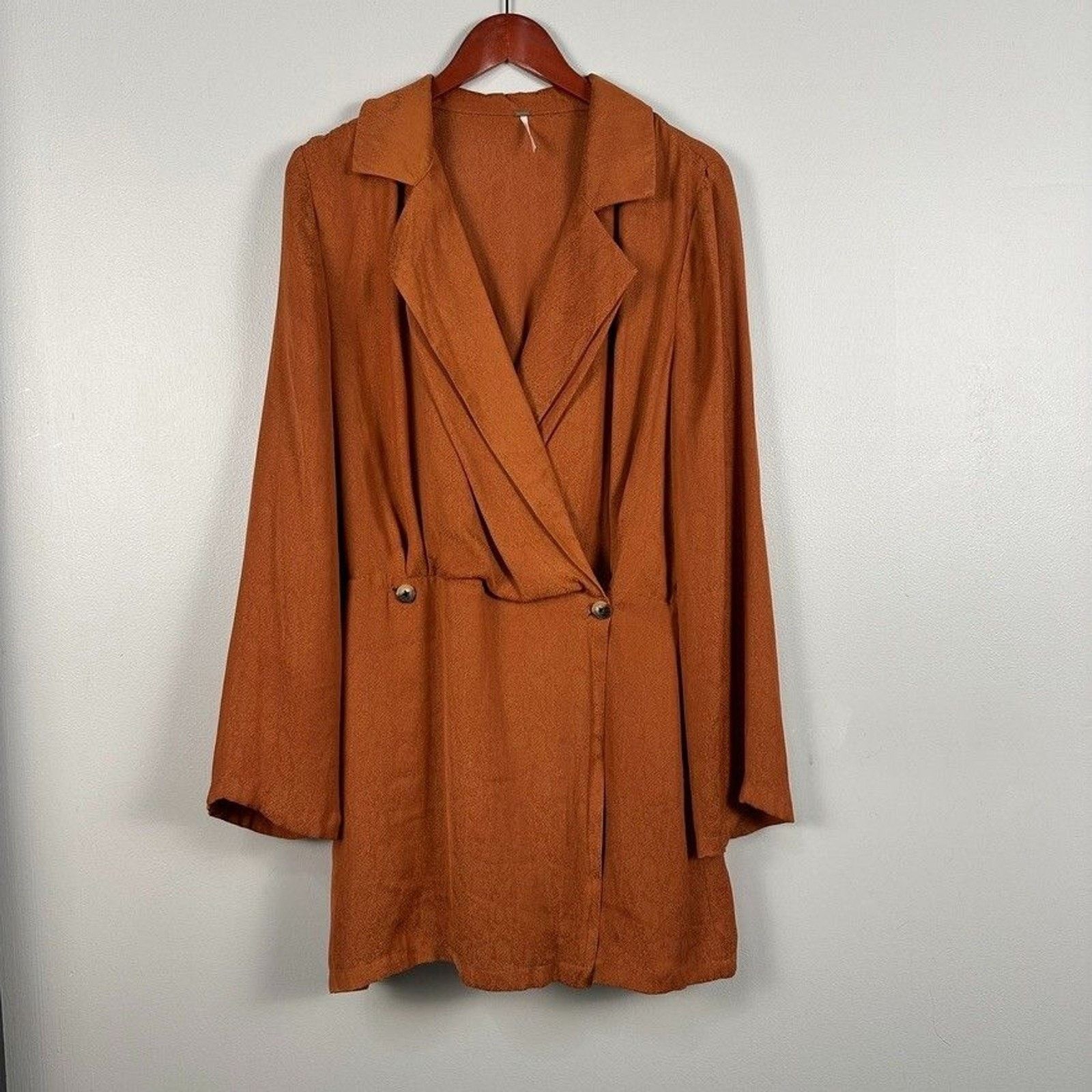 Free People Free People Simone Notch Lapel Cinnabar Mini Dress Medium Size M / US 6-8 / IT 42-44 - 1 Thumbnail