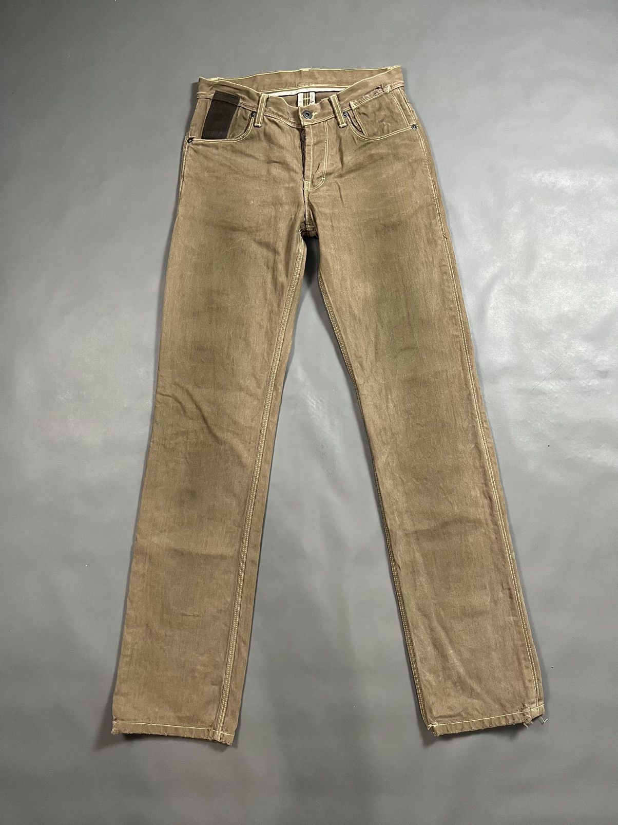 Rick Owens RICK OWEN's SLAB WAXED BROWN PANTS | Grailed