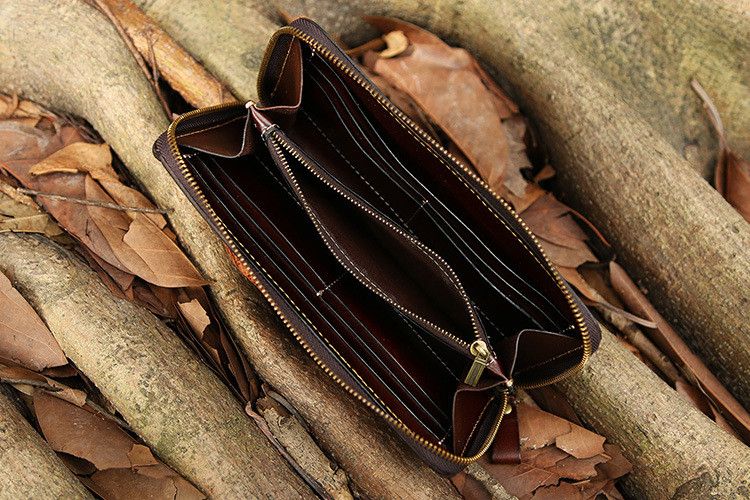 Leather Skull Ghost Head Long Wallet Size ONE SIZE - 8 Thumbnail
