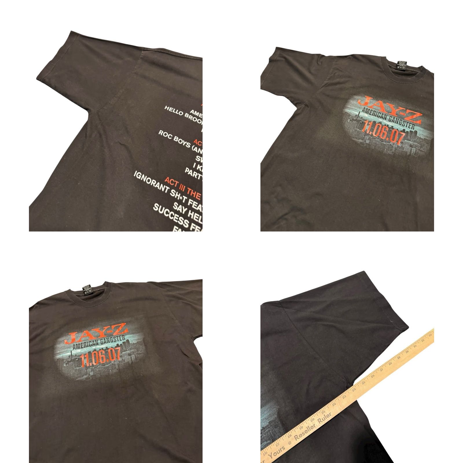 Fruit Of The Loom VINTAGE Jay-Z American Gangster Promo T-Shirt 2XL Album Tracklist Rap Tee 2007 Size US XXL / EU 58 / 5 - 8 Thumbnail