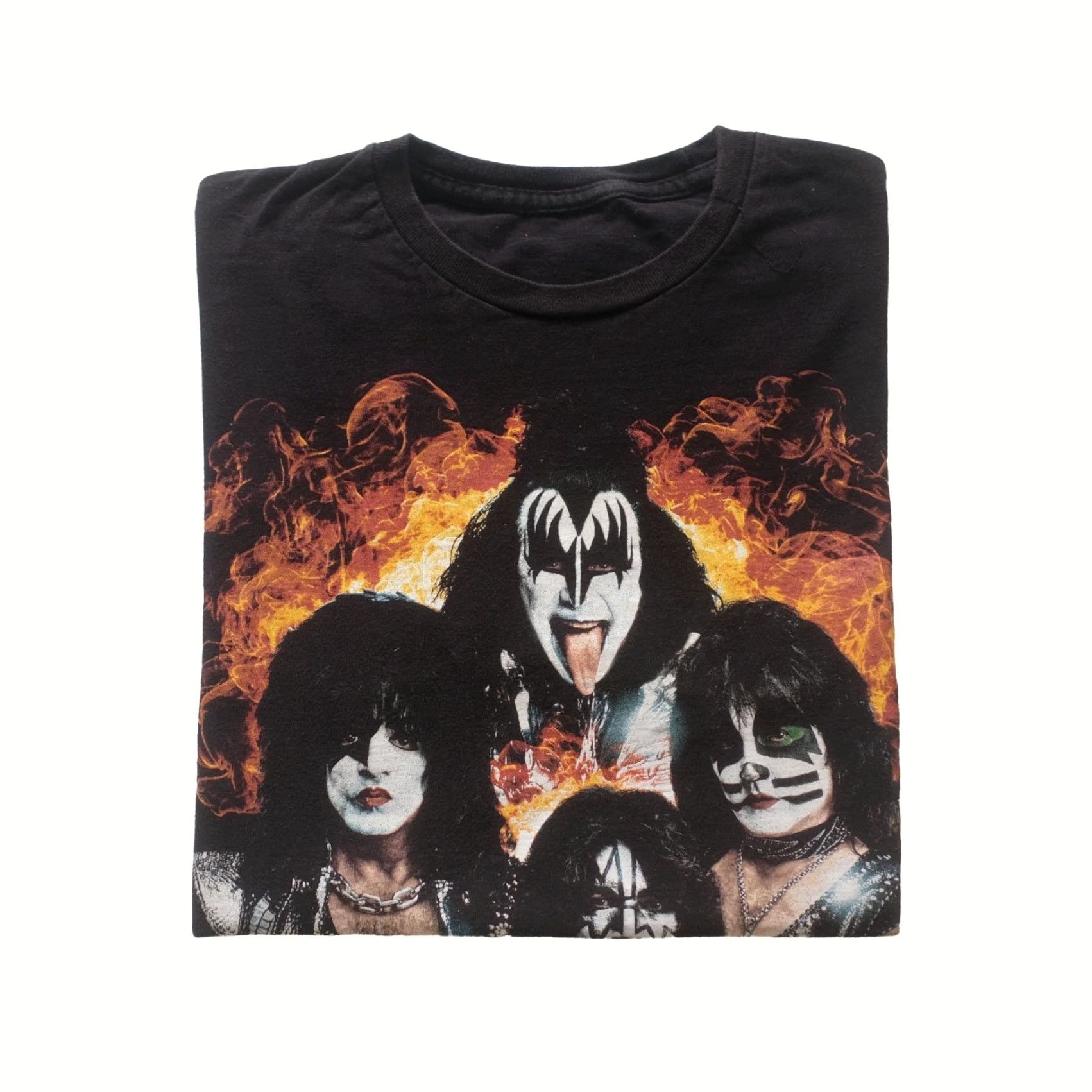 Vintage VINTAGE KISS T-Shirt Men M Black Graphic Print OKLAHOMA CITY END OF THE ROAD FLAME TOUR — Size US M / EU 48-50 / 2 - 2 Thumbnail