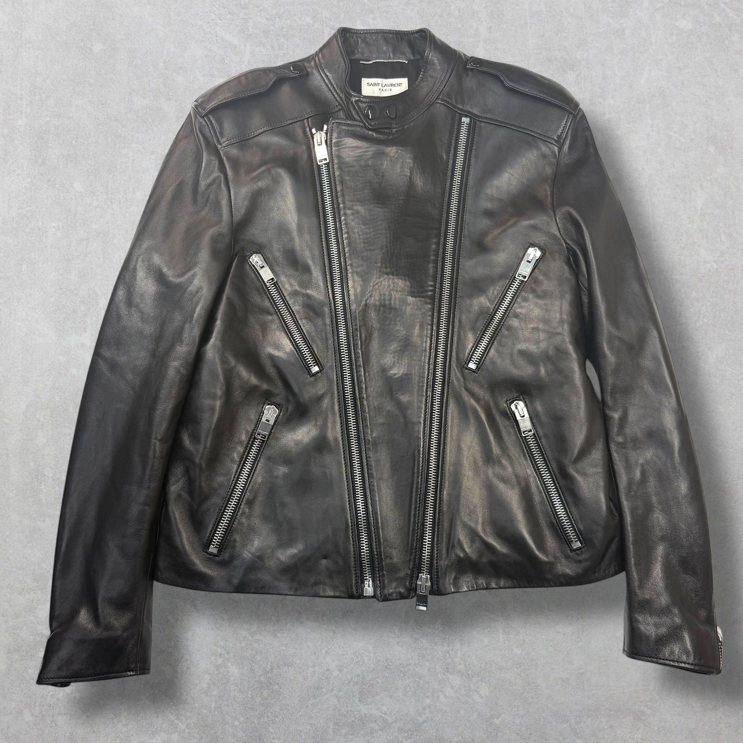 Other Saint Laurent Cafe Racer Leather Biker Jacket 54 (M) Size US M / EU 48-50 / 2 - 1 Thumbnail
