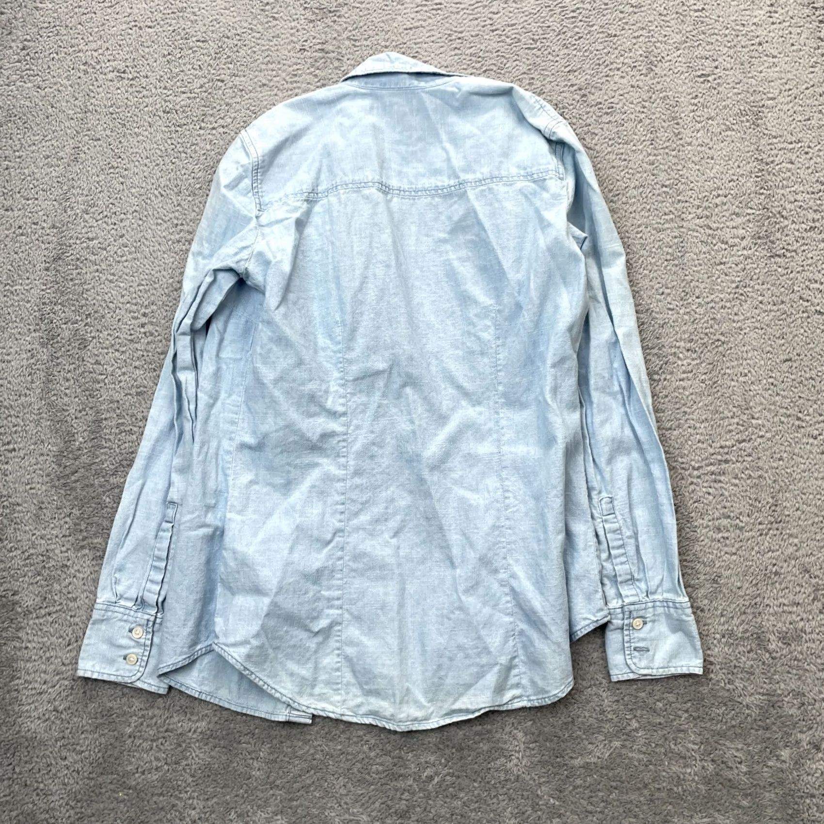 J.Crew J.CREW Shirt Womens XXS Blue Chambray Cotton Classic Fit Button Up Casual Size XXS / US 00 / IT 34 - 2 Thumbnail