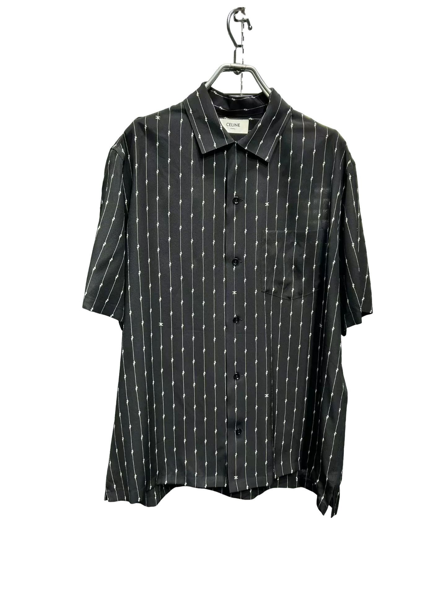 Celine CELINE All Over Logo Print Short Sleeve Shirt 39 Size US M / EU 48-50 / 2 - 1 Thumbnail