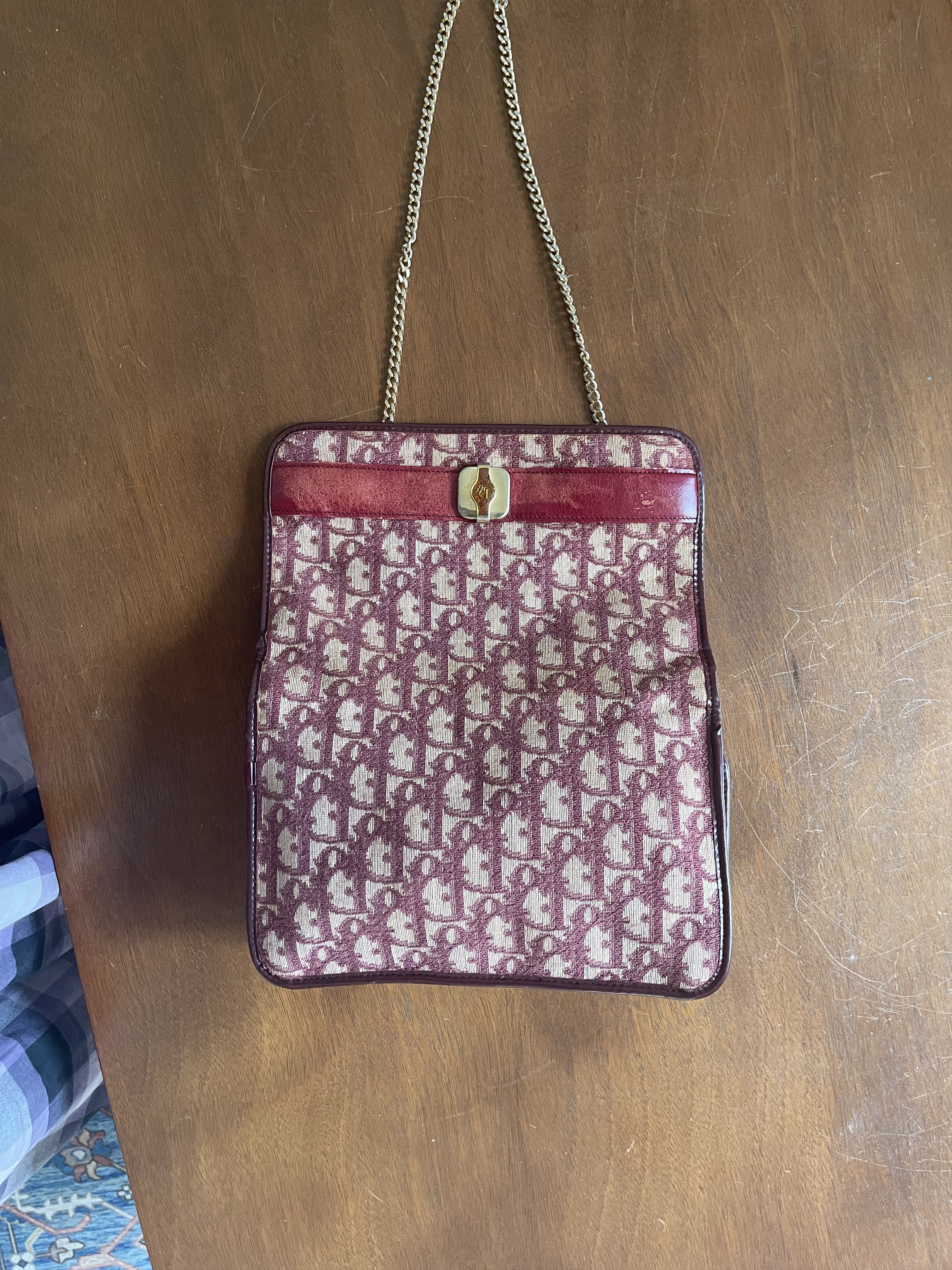 Dior CHRISTIAN DIOR DIORISSMO CHAIN BURGUNDY MONOGRAM CLUTCHBAG Size ONE SIZE - 11 Thumbnail