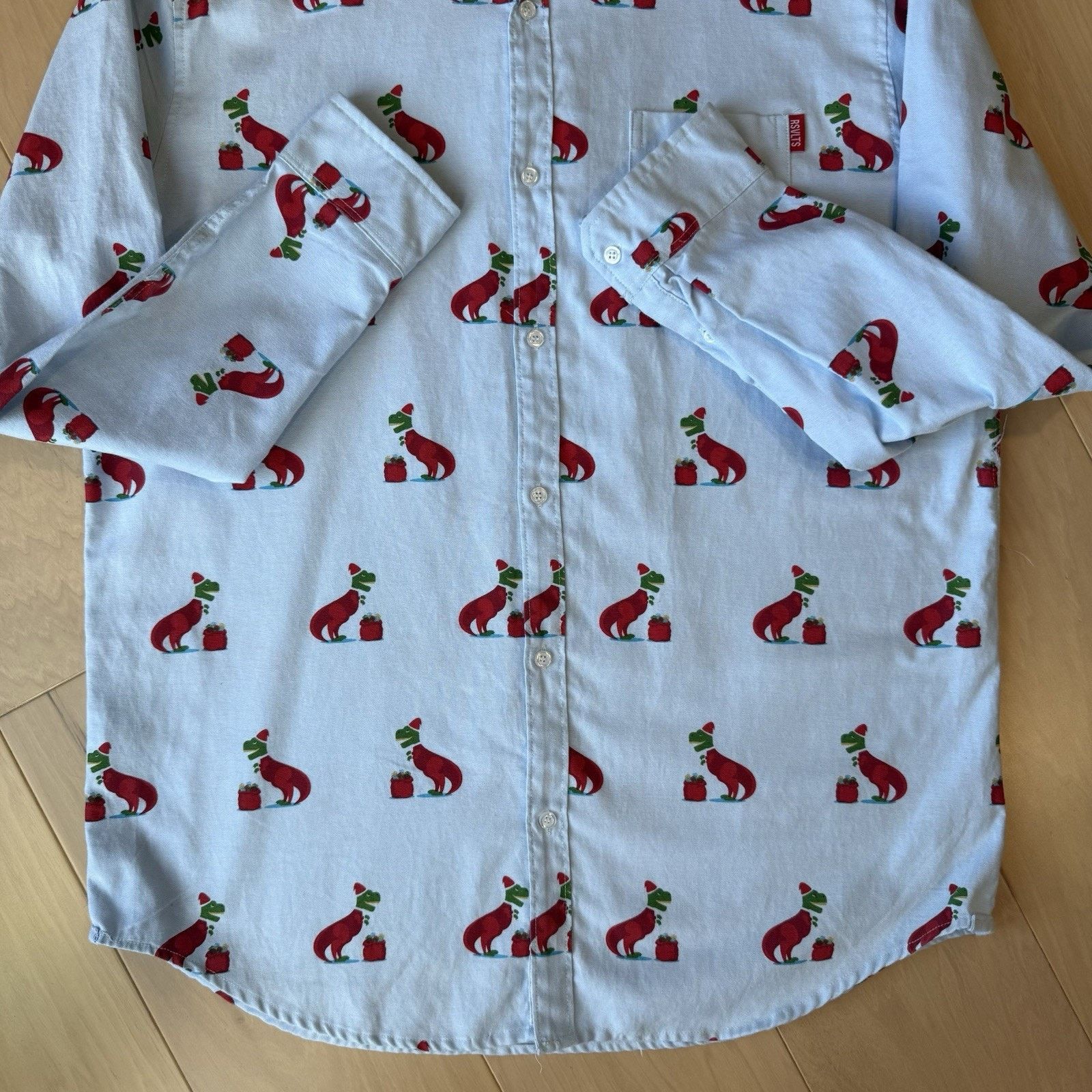 Taylor Stitch RSVLTS Christmas Shirt 2XL Blue Minimalist Oxford T Rex Fun Size US XXL / EU 58 / 5 - 5 Thumbnail