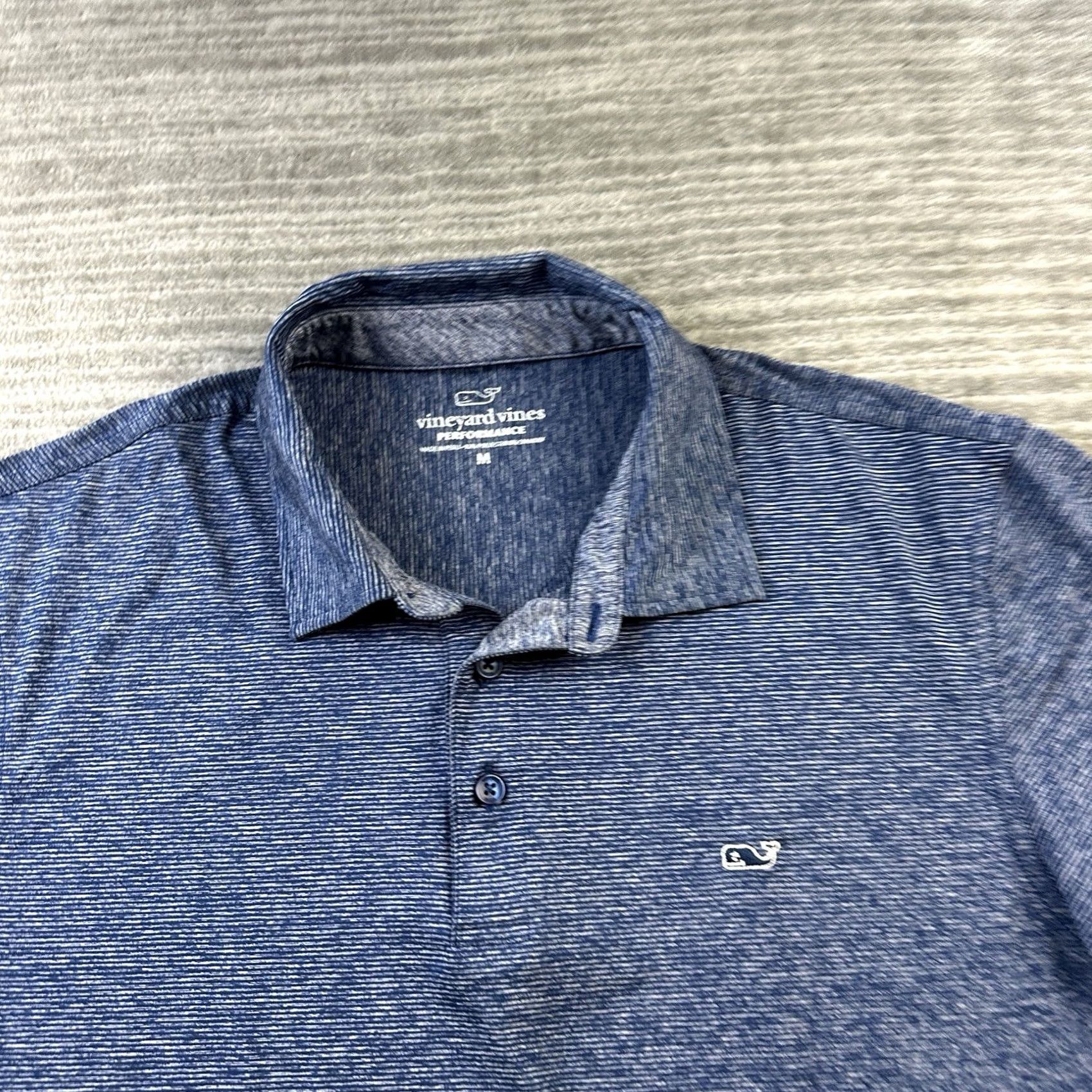 Vineyard Vines Vineyard Vines Polo Shirt Mens M Blue Striped Performance Stretch Golf Regular Short Sleeve Shirt Size US M / EU 48-50 / 2 - 3 Thumbnail
