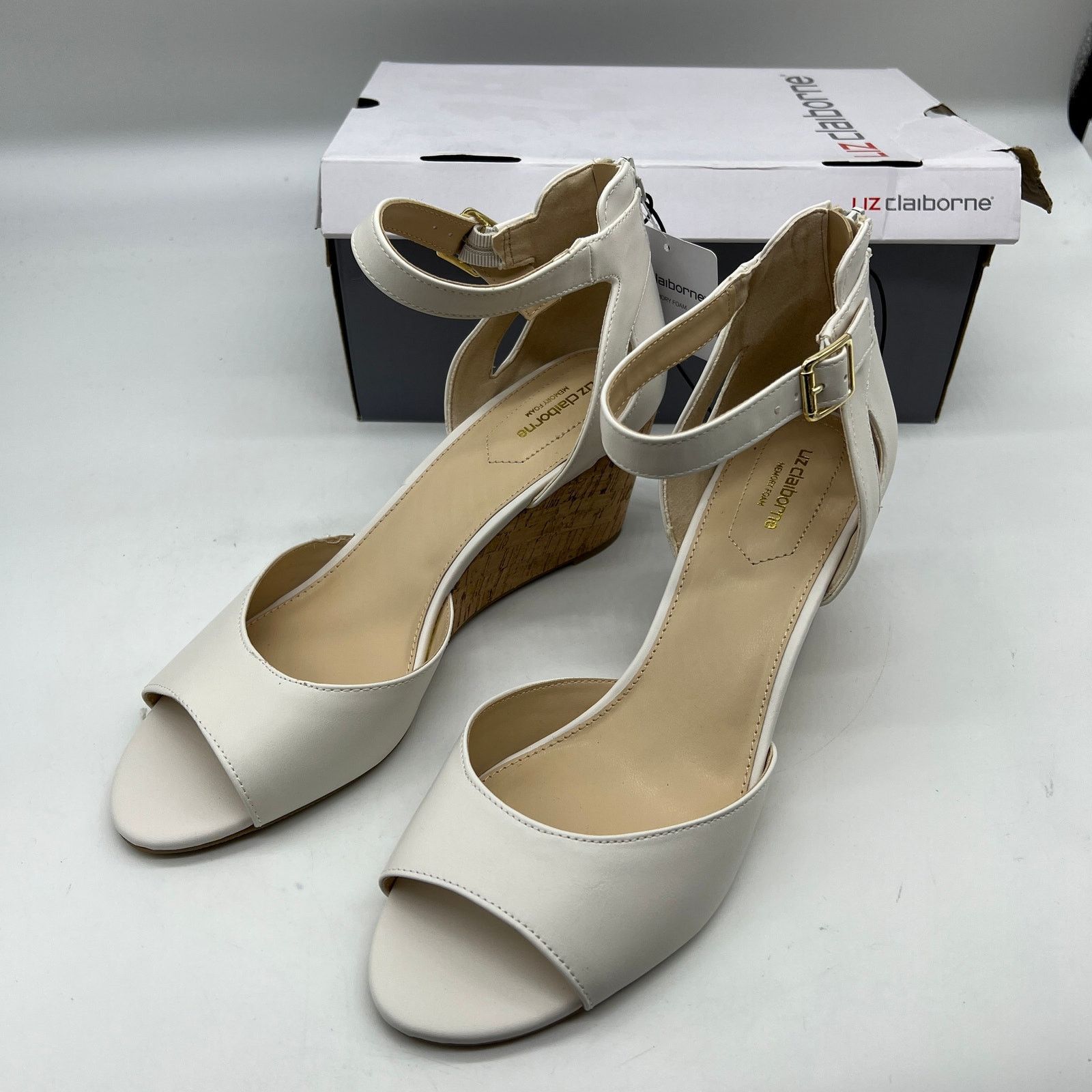 Other Liz Claiborne Womens Octavia Wedge Sandals White Size 11M Size US 11 / IT 41 - 1 Thumbnail
