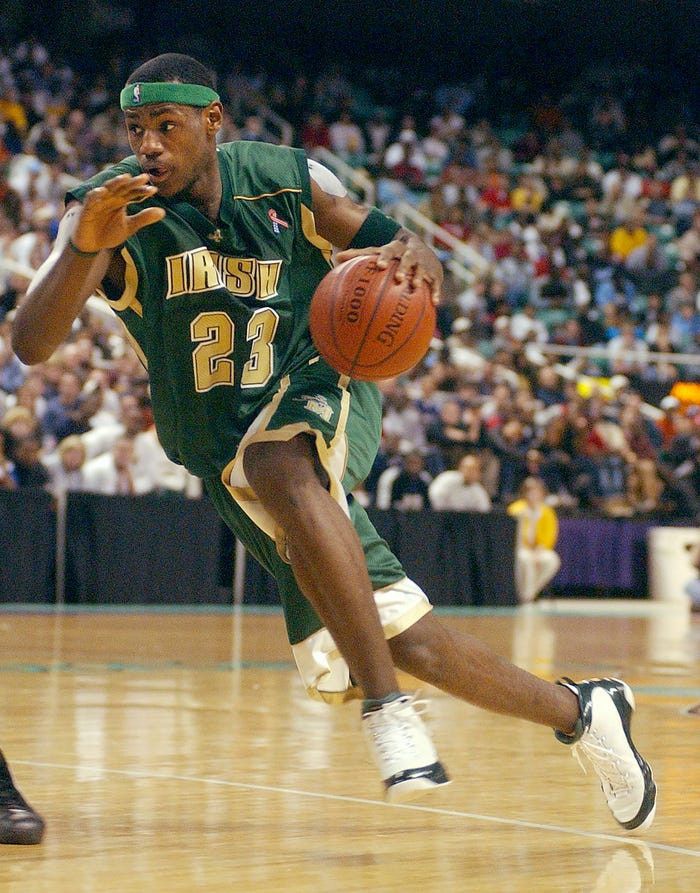 NBA Nike Streetwear Lebron James High School Irish Biege 03 Jersey Grailed