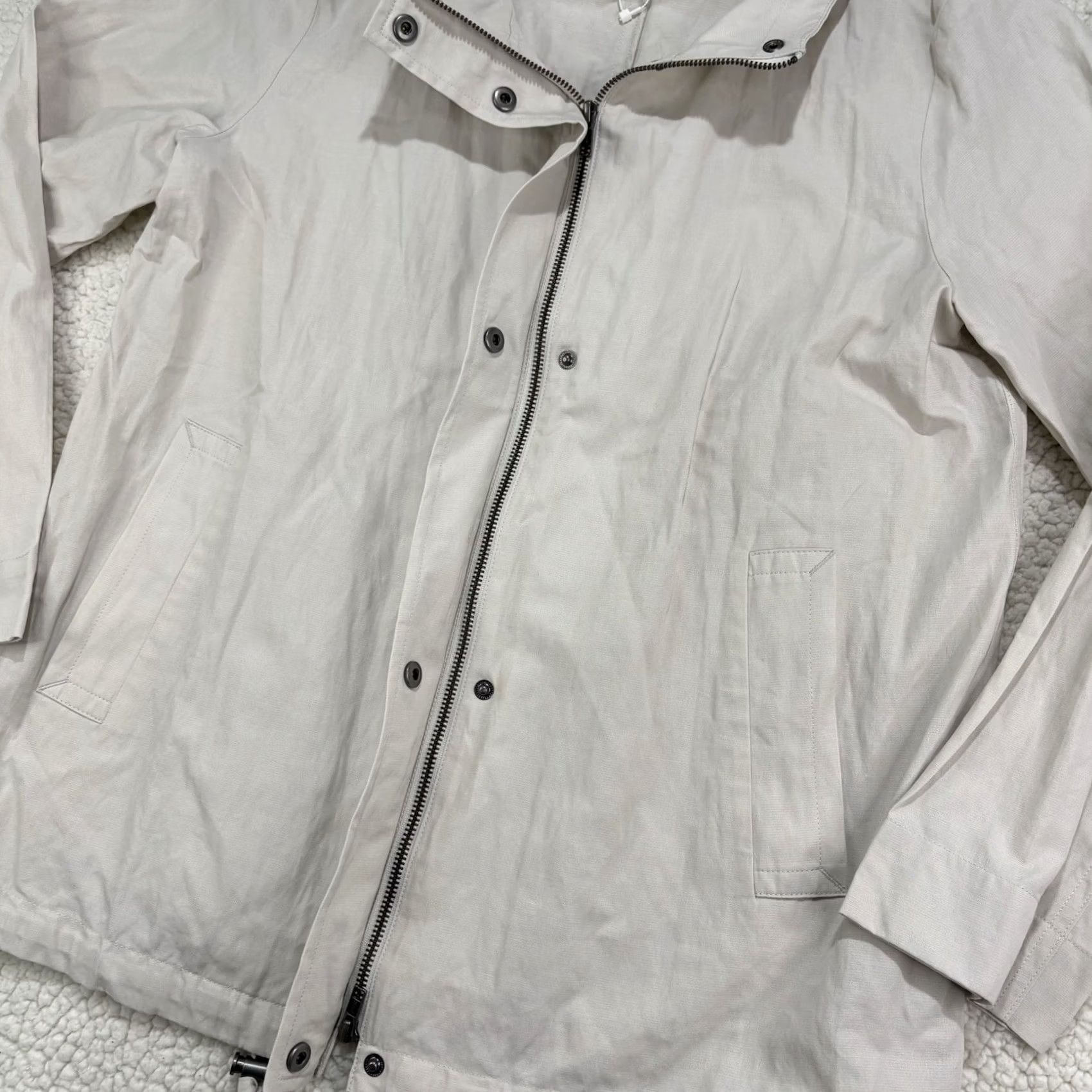 Eileen Fisher Eileen Fisher Beige Organic Cotton Woven Jacket Zip Bone Lightweight Women M Beige Jacket Regular O RG Size M / US 6-8 / IT 42-44 - 4 Thumbnail
