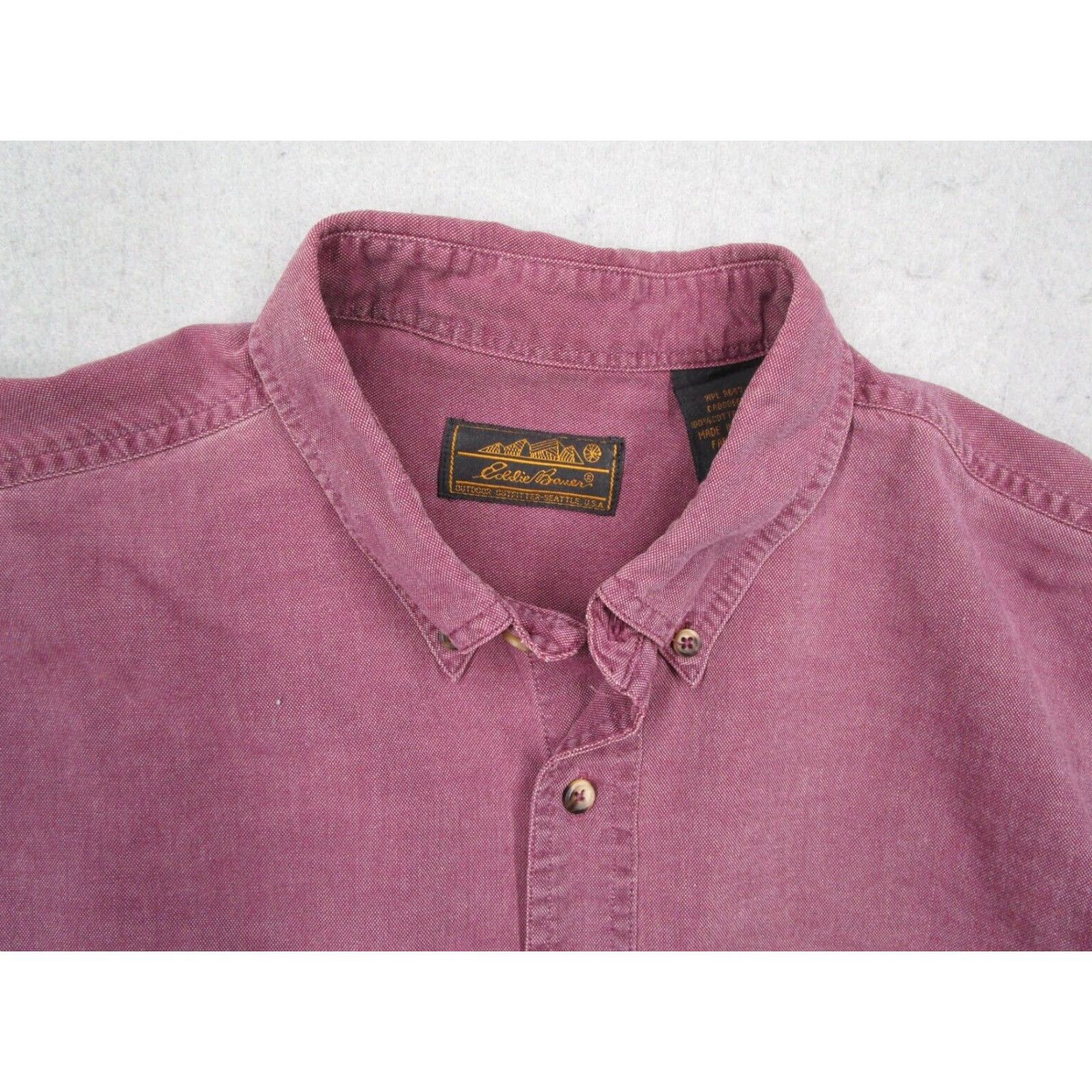 Eddie Bauer VINTAGE Eddie Bauer Shirt Mens Large Red Button Up Long Sleeve Hike Workwear 90s Bohemian Nature Outdoor Retro Mens Size US L / EU 52-54 / 3 - 3 Thumbnail