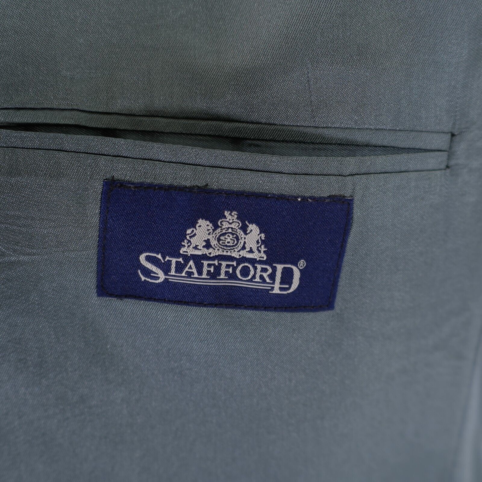 Stafford Stafford Worsted Wool Blend Blue 2 Gold Button 44L / Slim 46 Size 44L - 9 Thumbnail