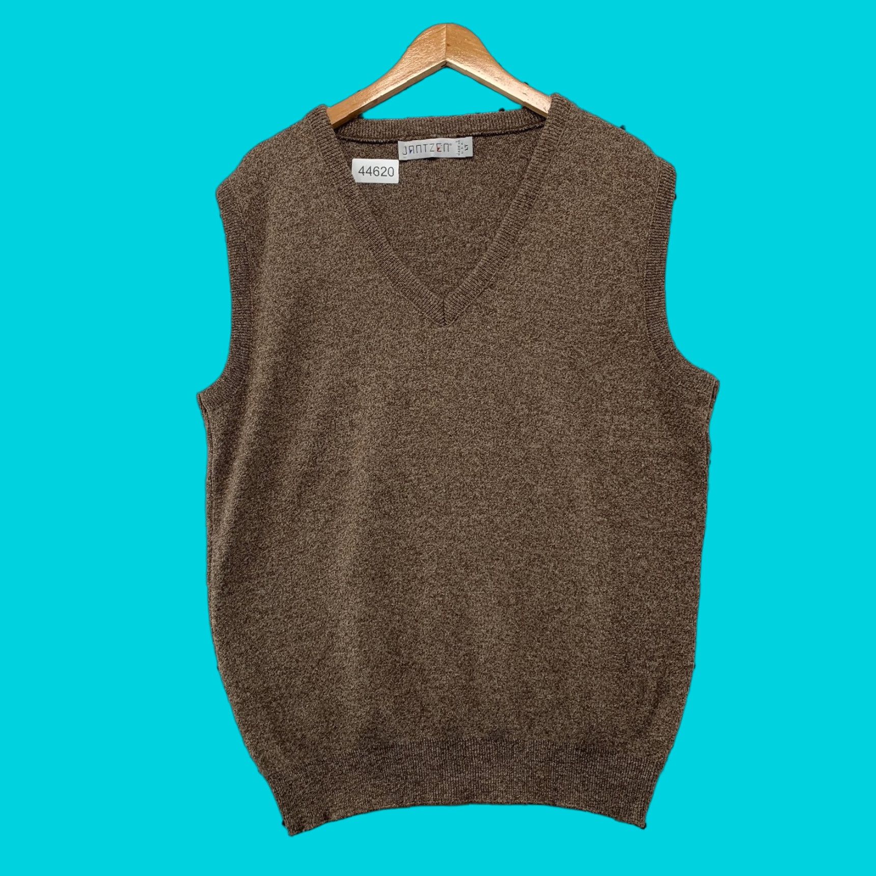 Jantzen Vintage Jantzen Wool V Neck Sweater Mens XLT Tall Brown Sleeveless Grandpa USA Size US XL / EU 56 / 4 - 1 Thumbnail