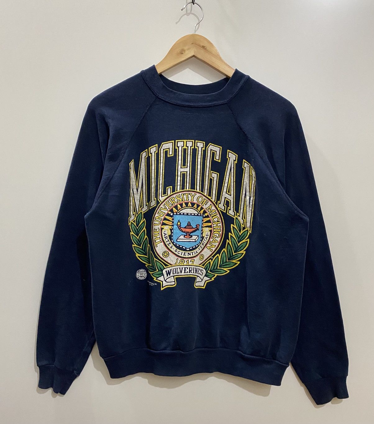 Vintage Vintage University of Michigan Wolverines 80s Sweatshirt Size US M / EU 48-50 / 2 - 1 Thumbnail