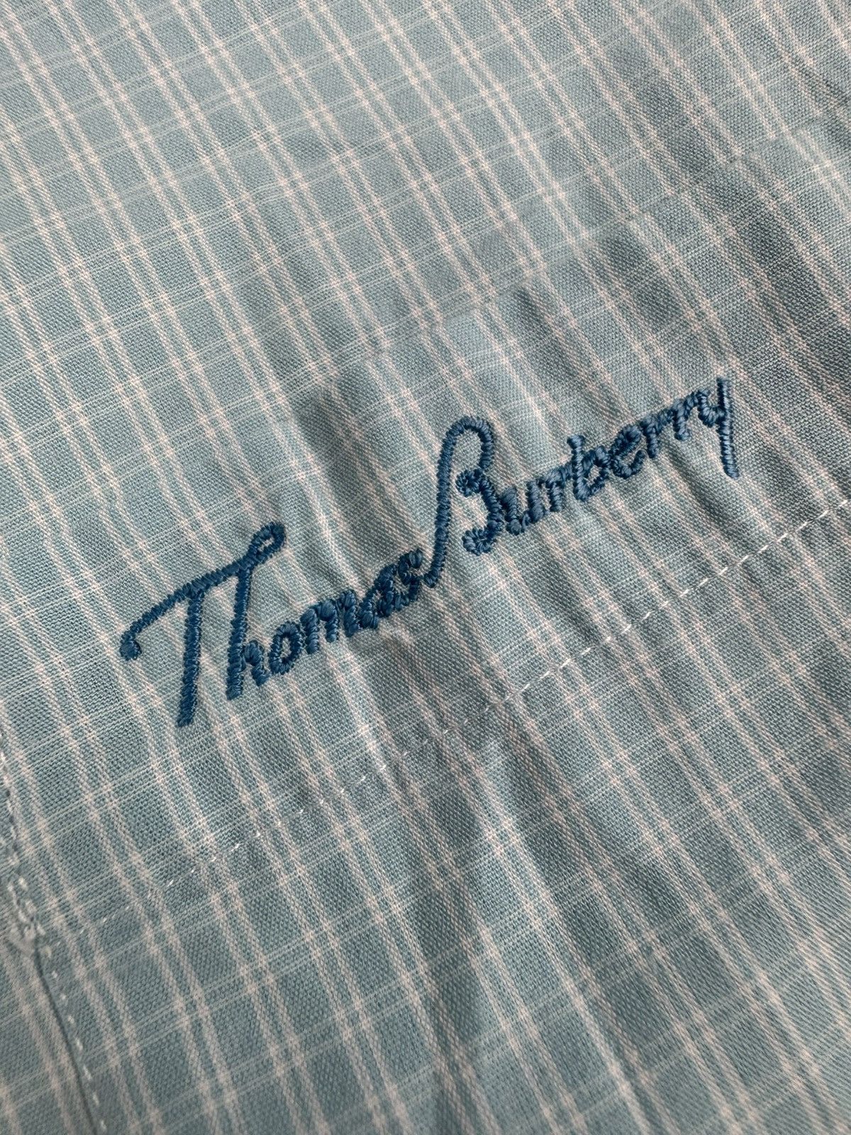 The Kooples Vintage 90s Thomas Burberry baby blue short sleeve shirt Size US M / EU 48-50 / 2 - 10 Thumbnail