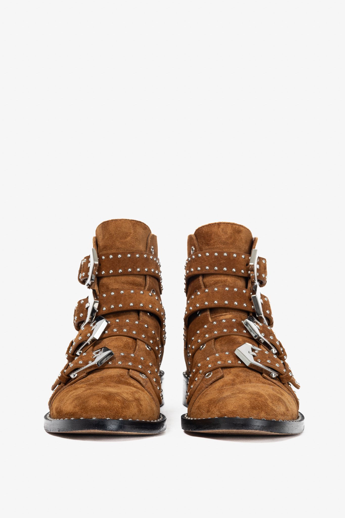 Givenchy Givenchy Elegant Prue Brown Suede Studded Buckle Ankle Boots Size US 6 / IT 36 - 2 Thumbnail
