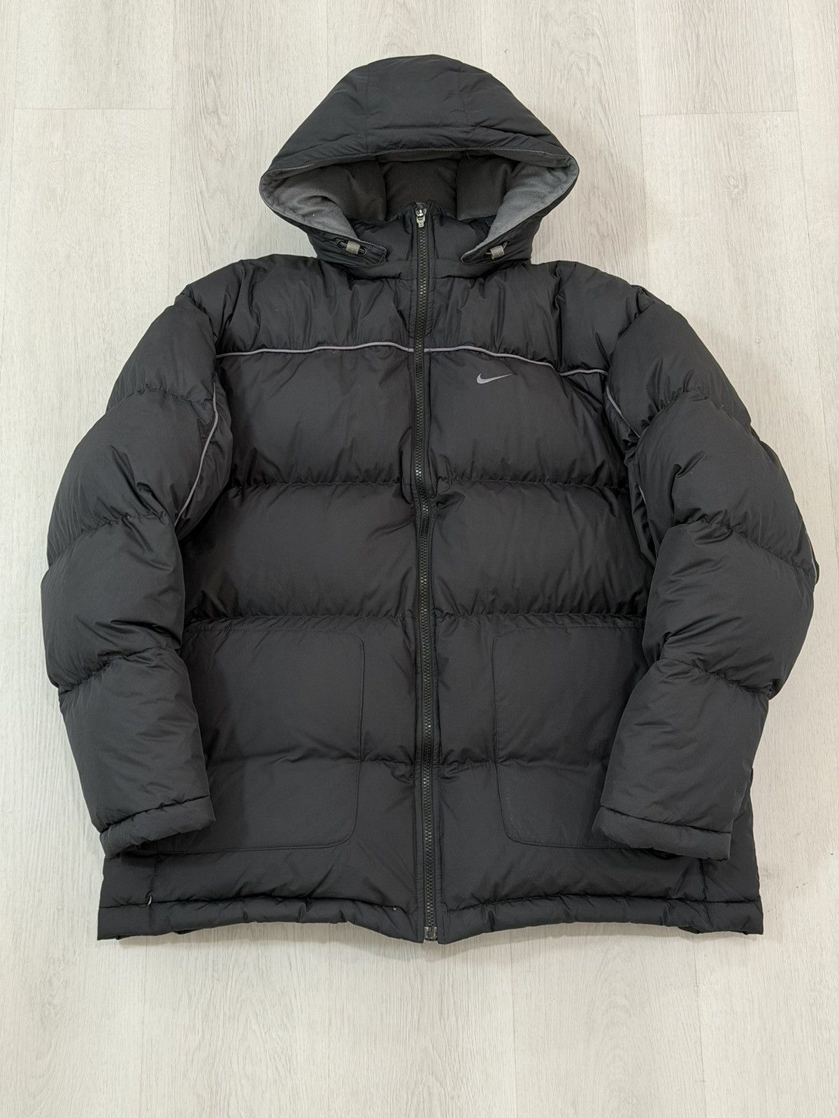 Nike Vintage 90s Y2K Nike Down Fill Puffer Jacket Detachable Hood Size US L / EU 52-54 / 3 - 3 Thumbnail