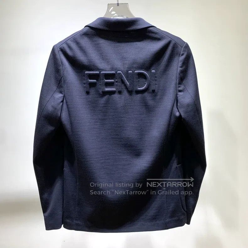 Fendi Fendi Solid color back logo single-breasted long sleeve su Size 46L - 2 Thumbnail