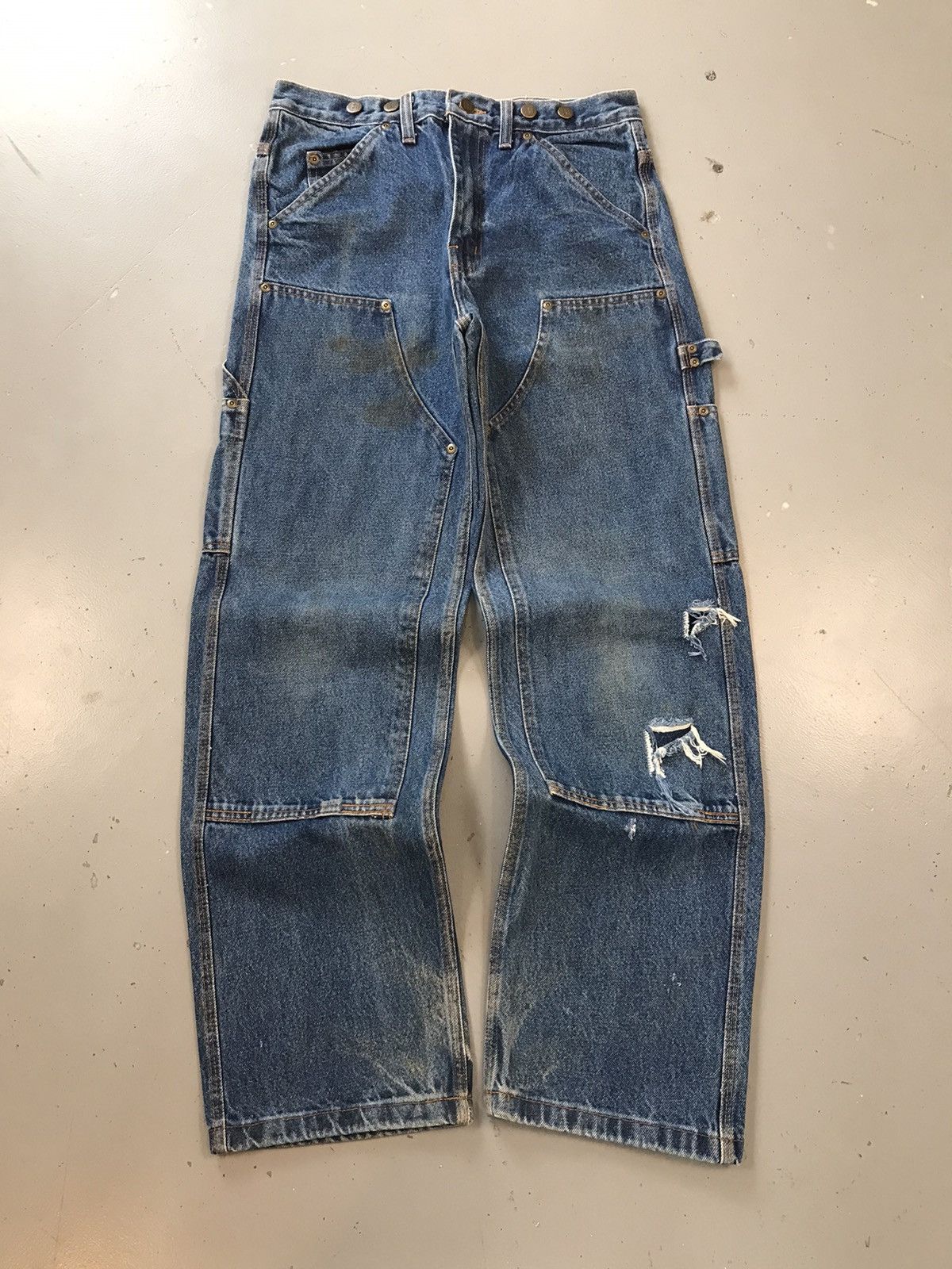 Vintage Vintage big bill double knee denim Size US 30 / EU 46 - 1 Thumbnail