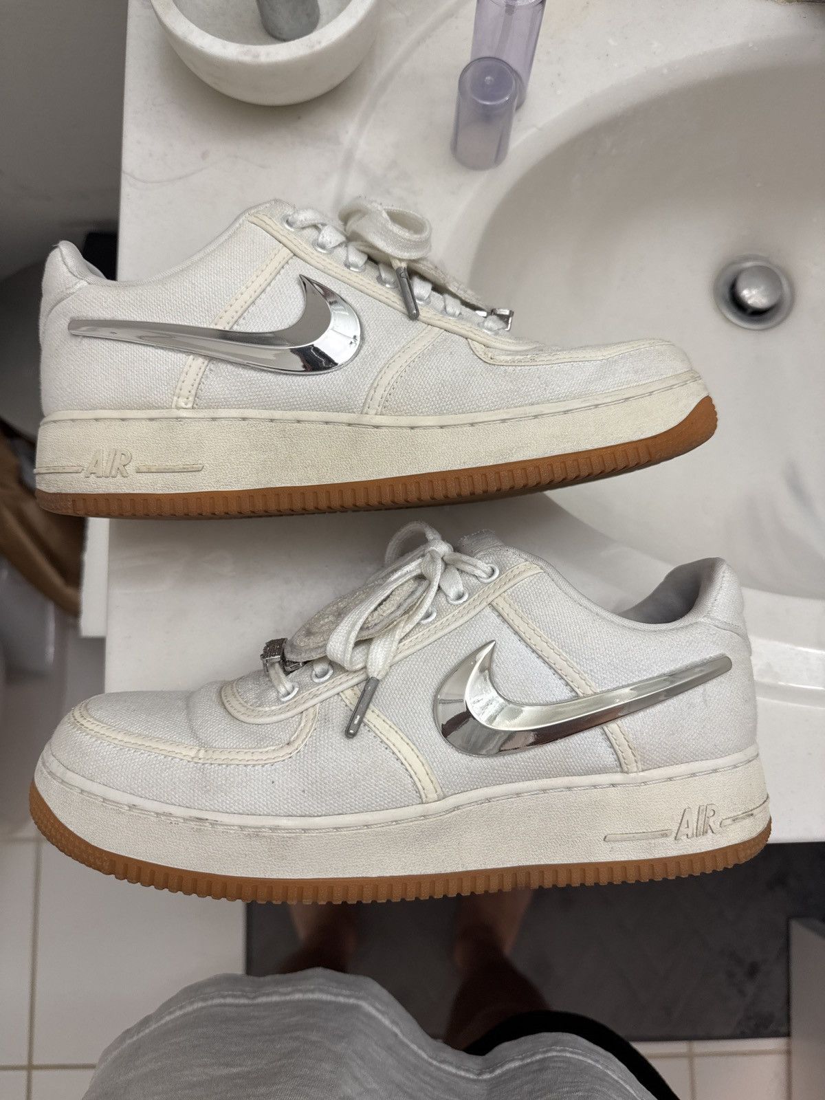 Nike × Travis Scott Travis Scott airforce 1 (white) Size US 9 / EU 42 - 1 Thumbnail