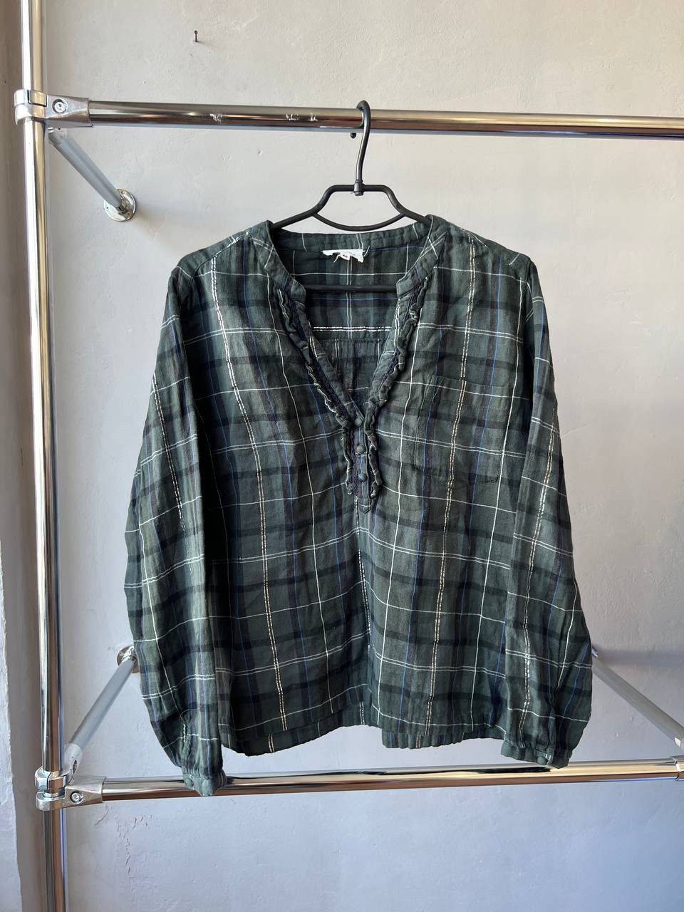 Sezane SEZANE WOMAN CLASSIC COTTON PLAID BUTTON SHIRT BLOUSE SZ 40 Size S / US 4 / IT 40 - 2 Thumbnail